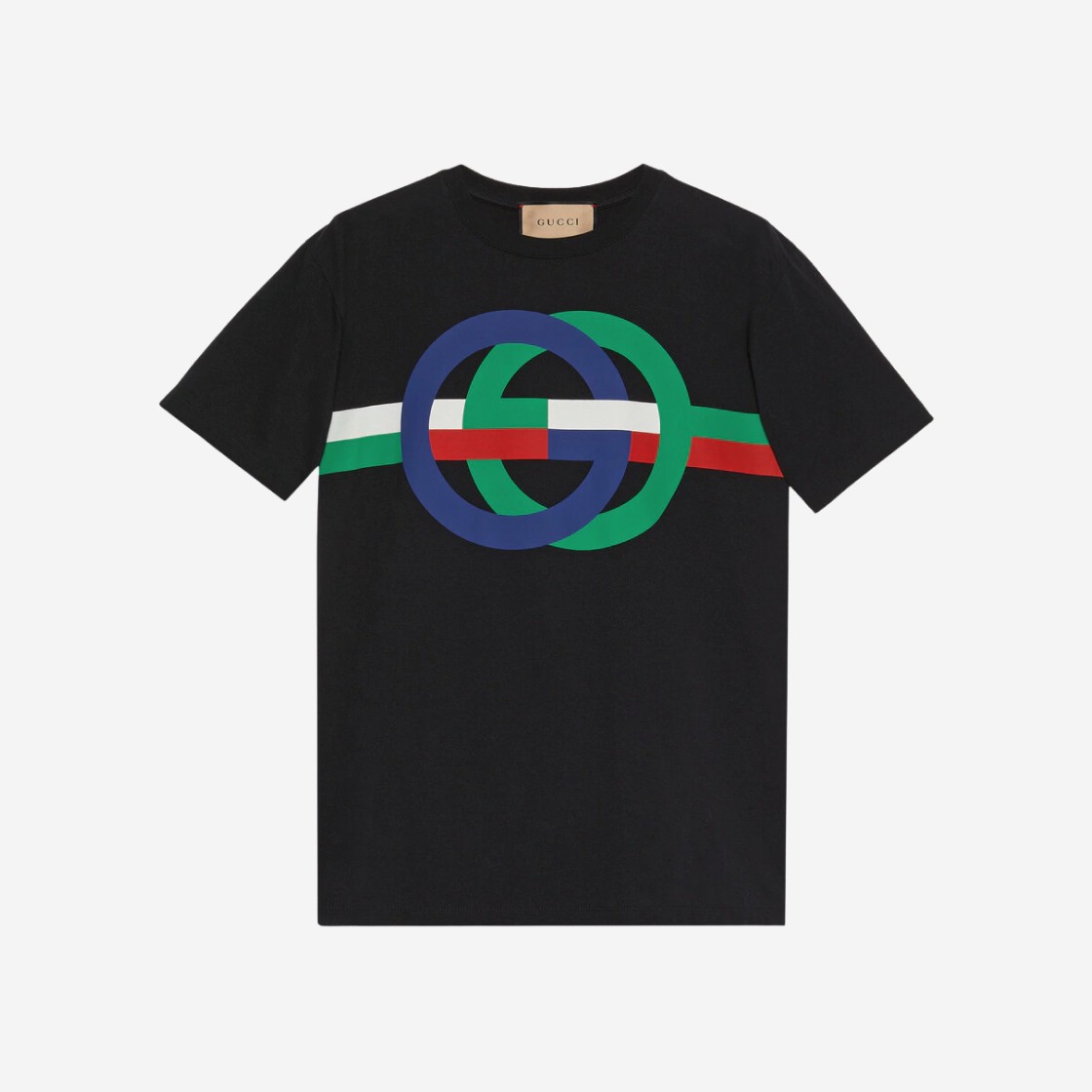 Gucci Round GG Print Cotton T-Shirt Black 상세 이미지 1