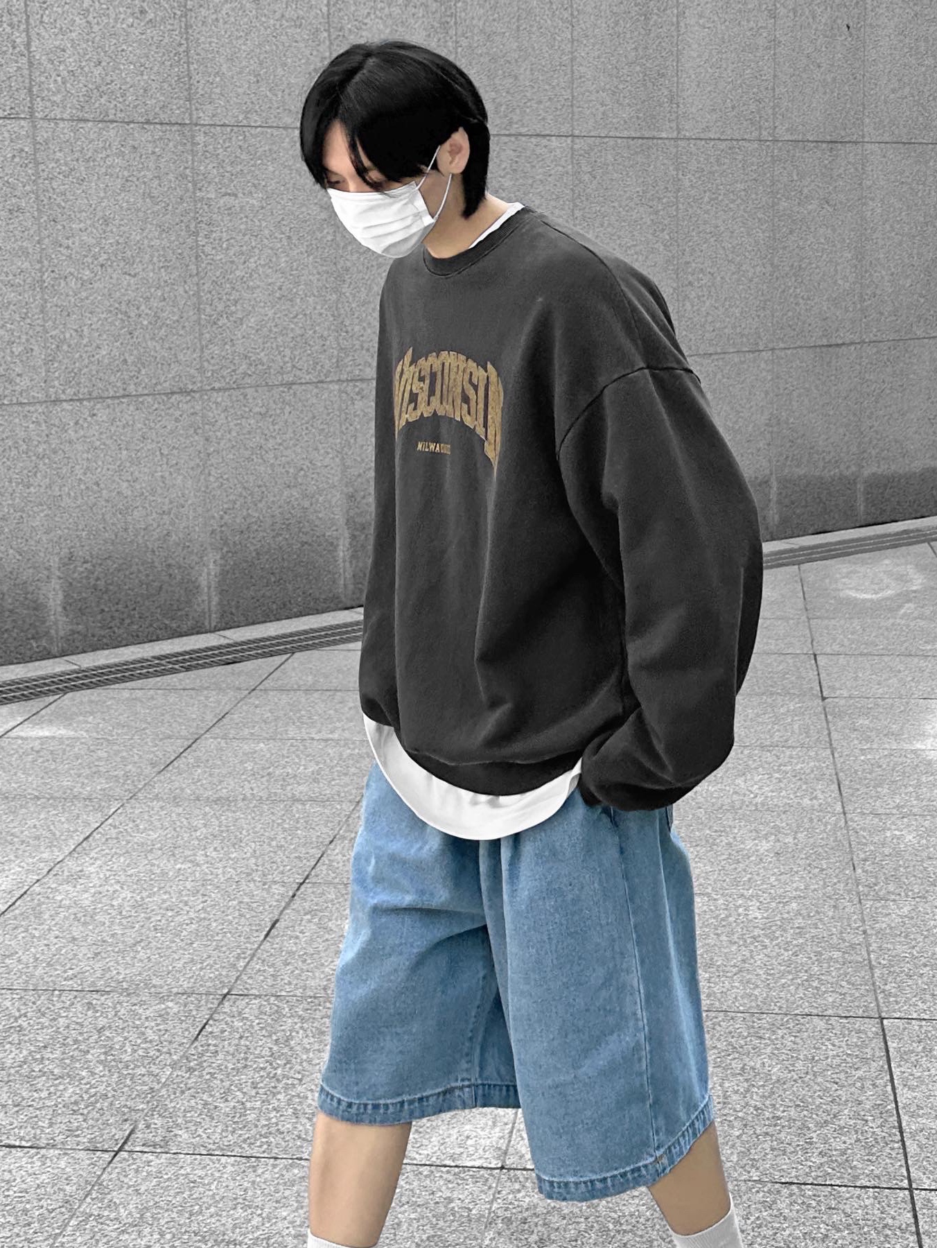 Maison Mihara Yasuhiro Baker OG Sole Canvas Low Cut Sneakers Black 착용 스타일 - 3