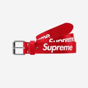 Supreme Repeat Leather Belt Red - 23SS