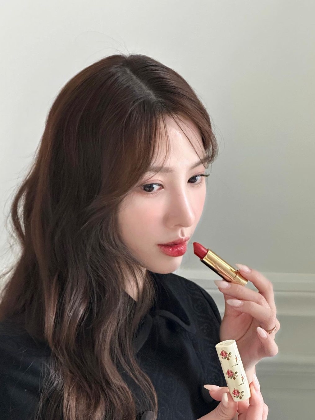 Gucci Rouge A Levres Voile 25 Goldie Red 착용 스타일