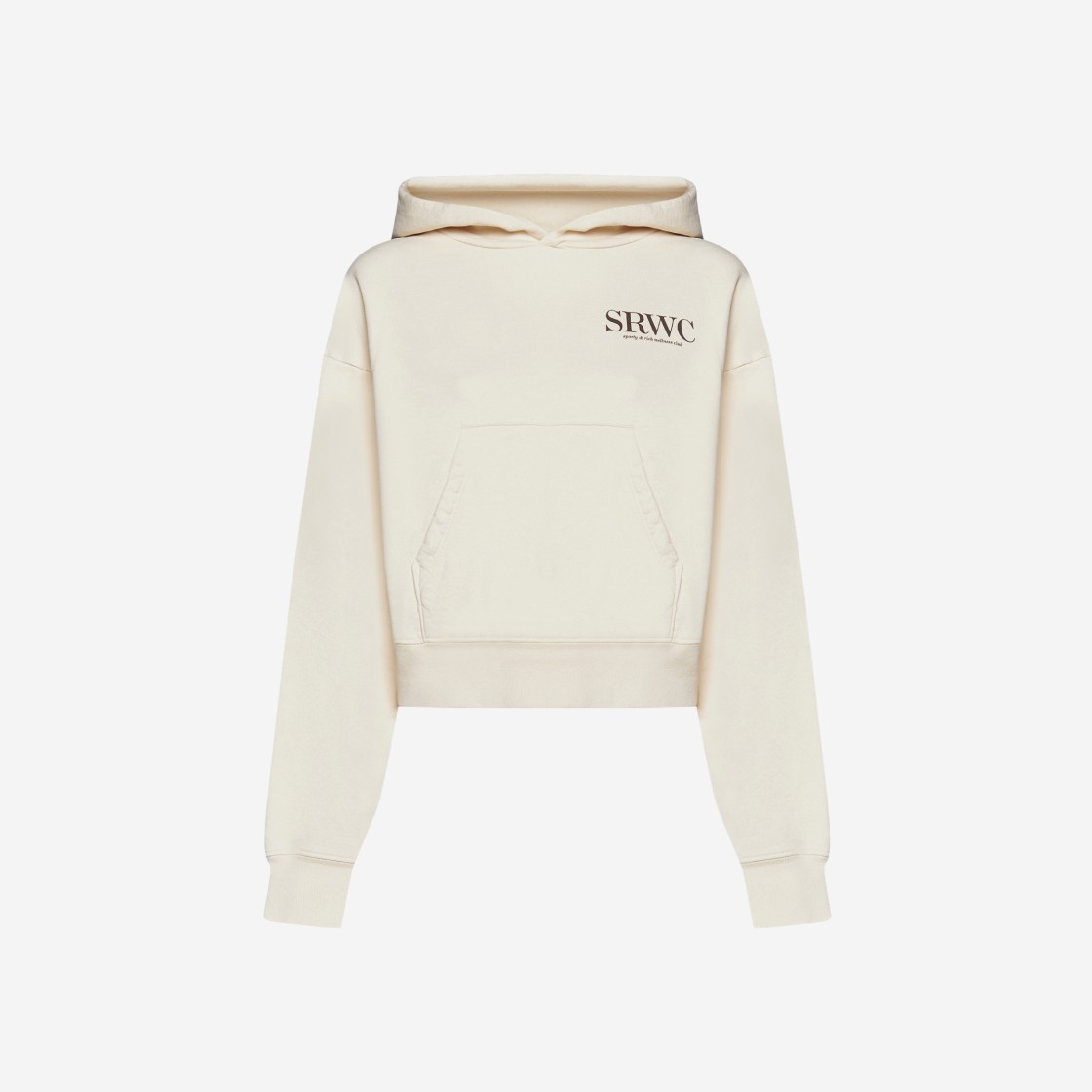 (W) Sporty & Rich Upper East Side Cotton Cropped Hoodie Cream 상세 이미지 1