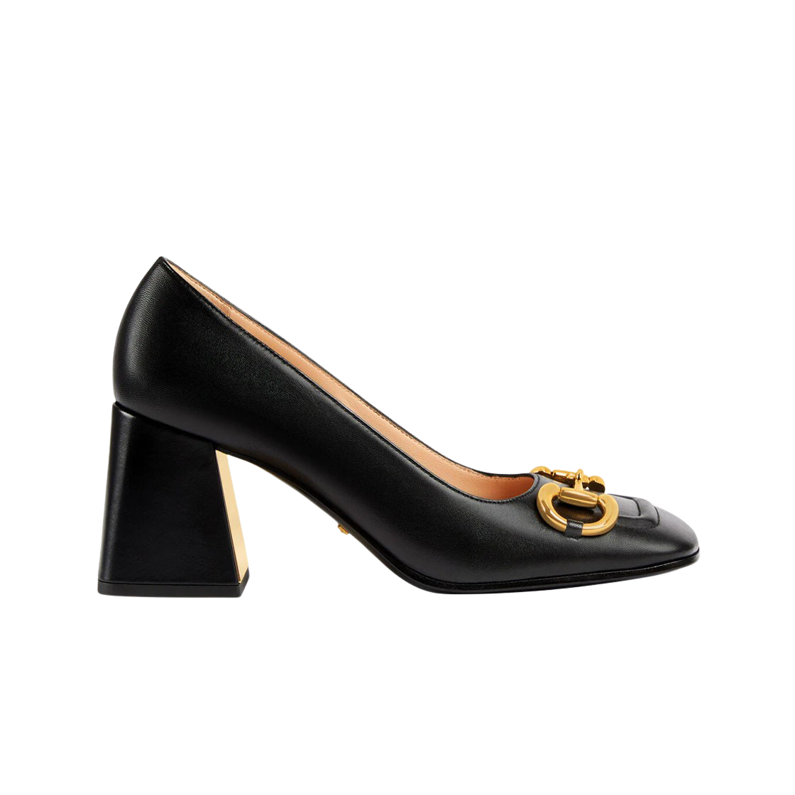 (W) 구찌 홀스빗 미드힐 펌프스 블랙((W) Gucci Mid-Heel Pumps with Horsebit Black)