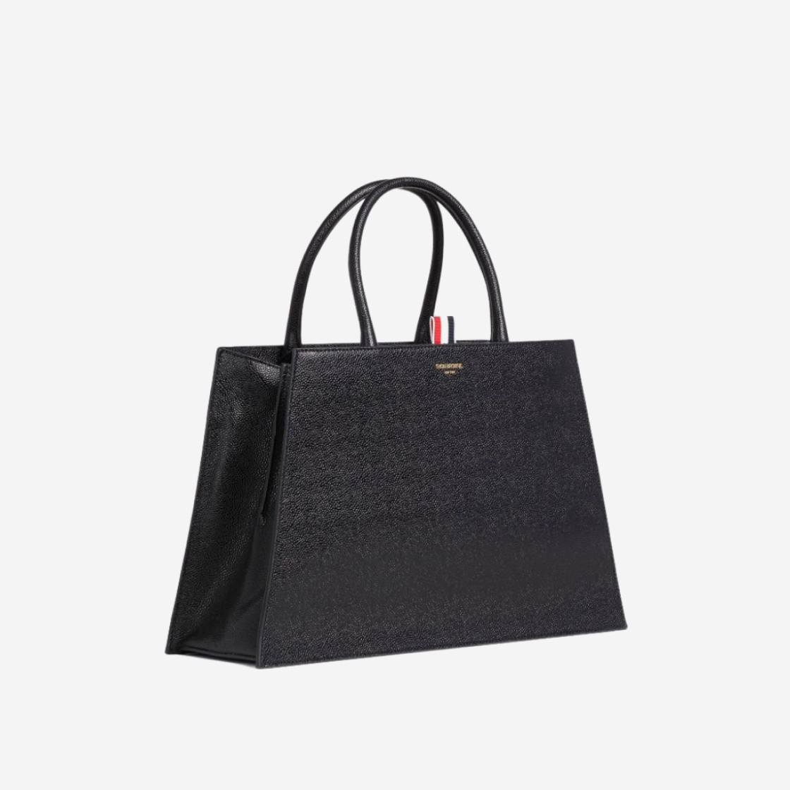 Thom Browne Pebble Grain Leather Medium Trapeze Tote Bag Black 상세 이미지 2