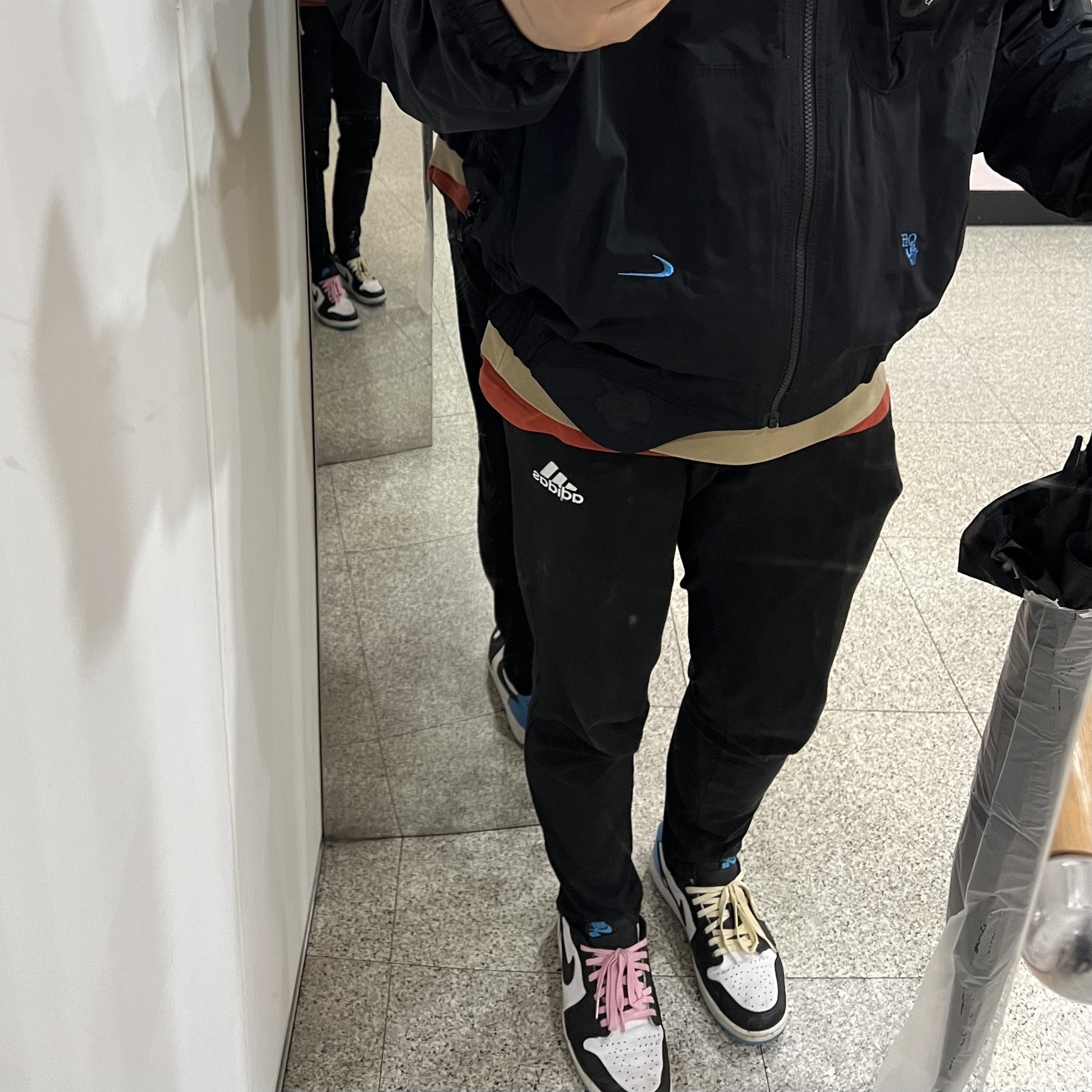 Nike x Off-White NRG Track Suit Black - Asia, Nike x Off-White NRG Track Jacket Black - Asia 착용 스타일