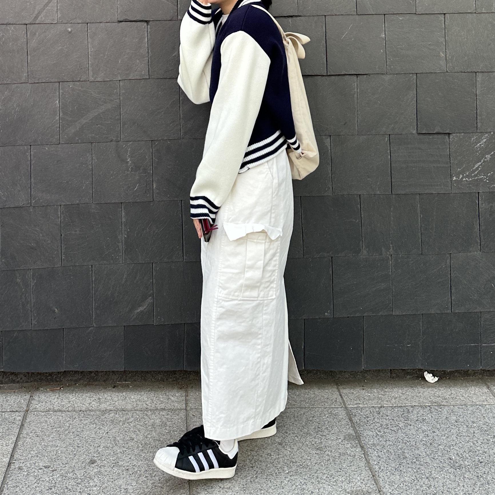 Adidas Superstar 82 FI Core Black 착용 스타일