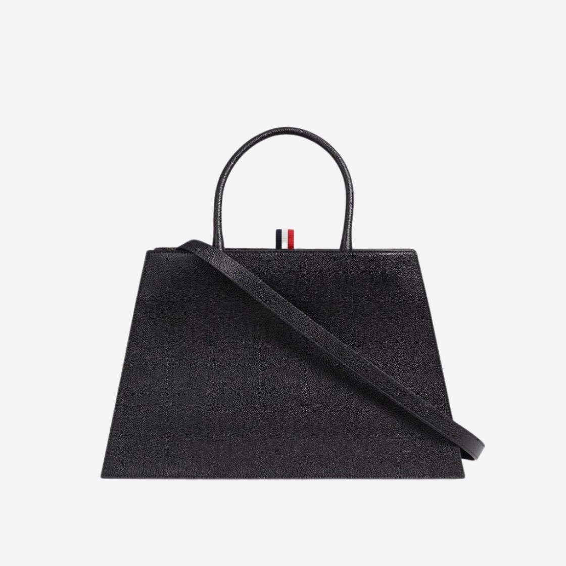 Thom Browne Pebble Grain Leather Medium Trapeze Tote Bag Black 상세 이미지 3