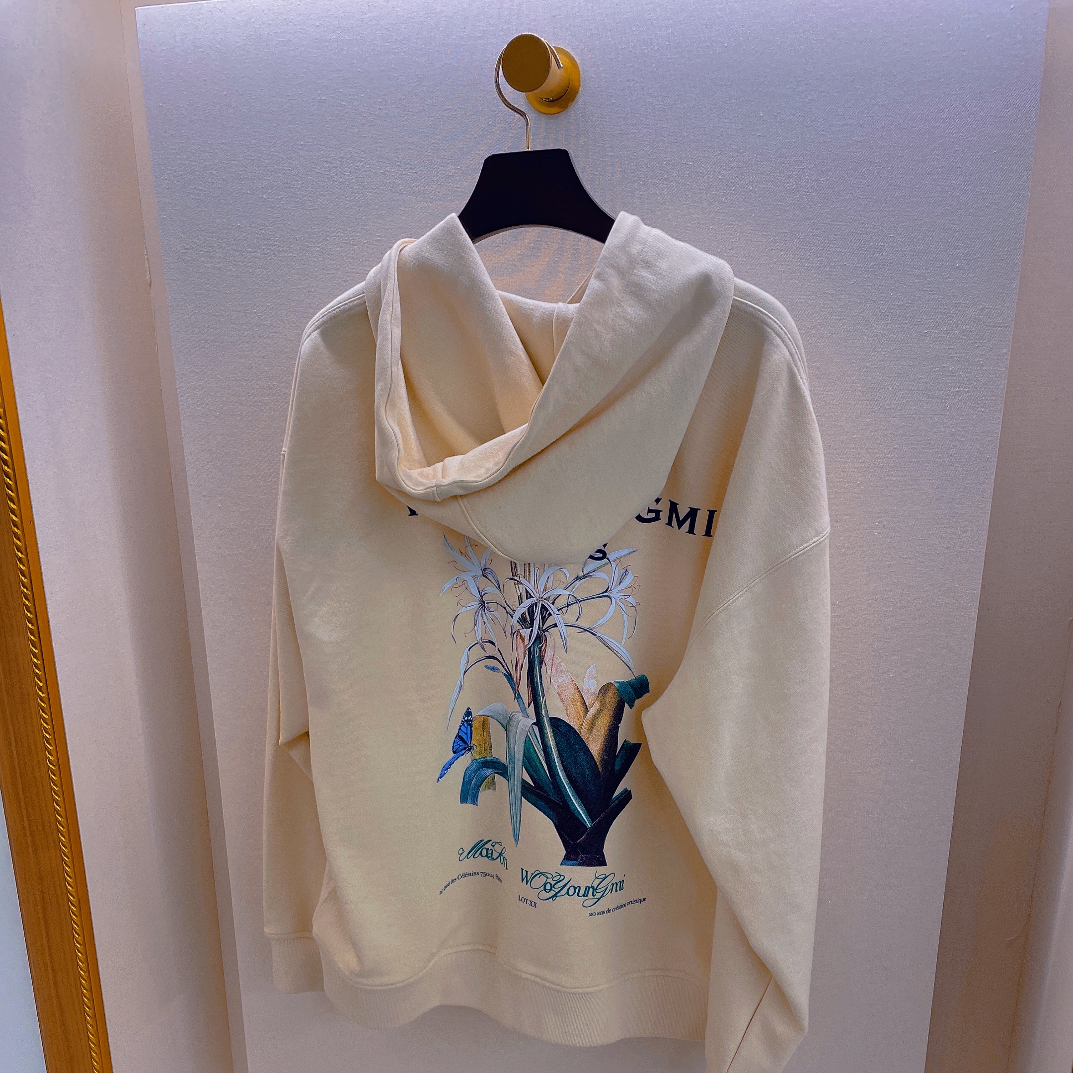 Wooyoungmi Flower Print Hoodie Ivory - 23SS 착용 스타일 - 1