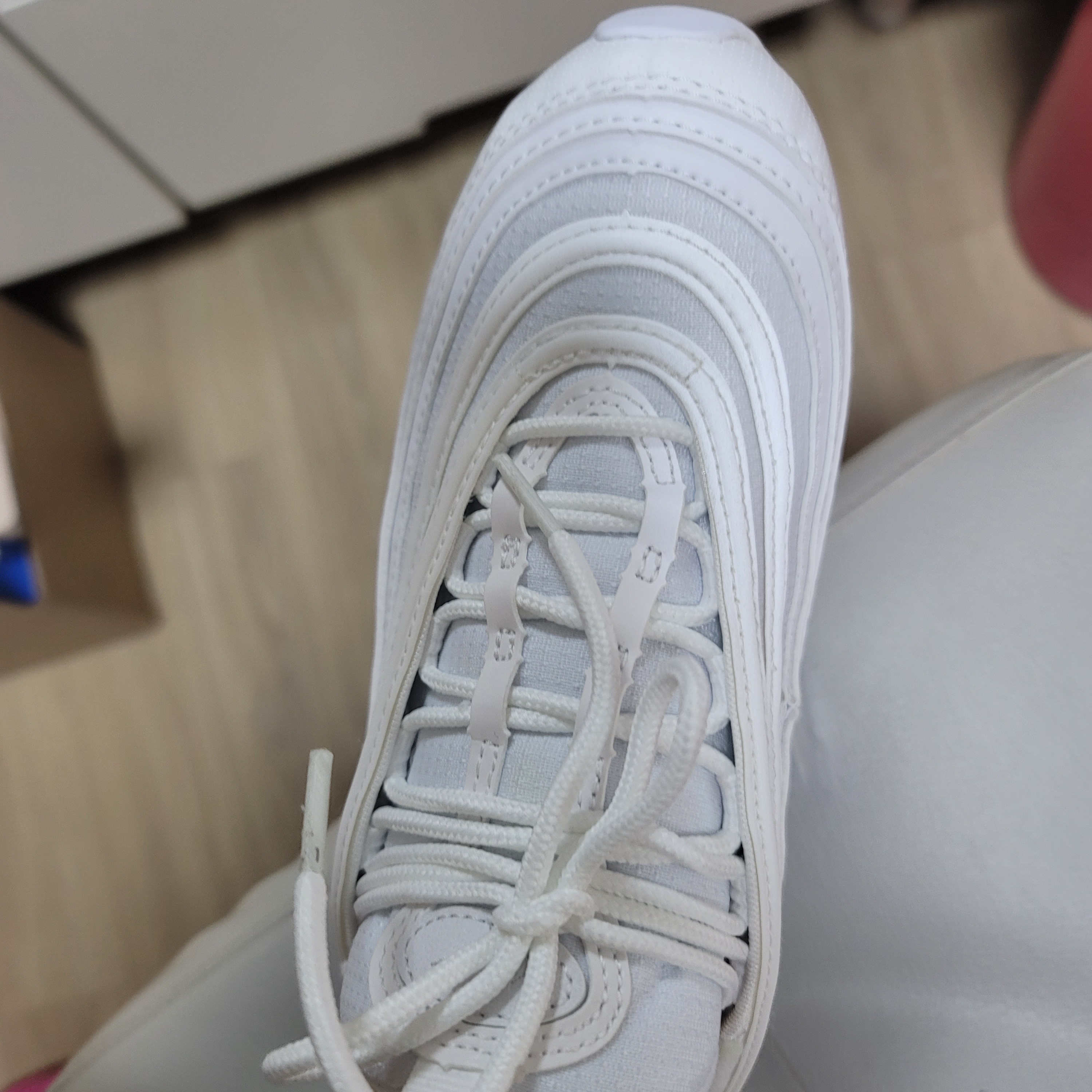 (GS) Nike Air Max 97 White Metallic Silver 착용 스타일