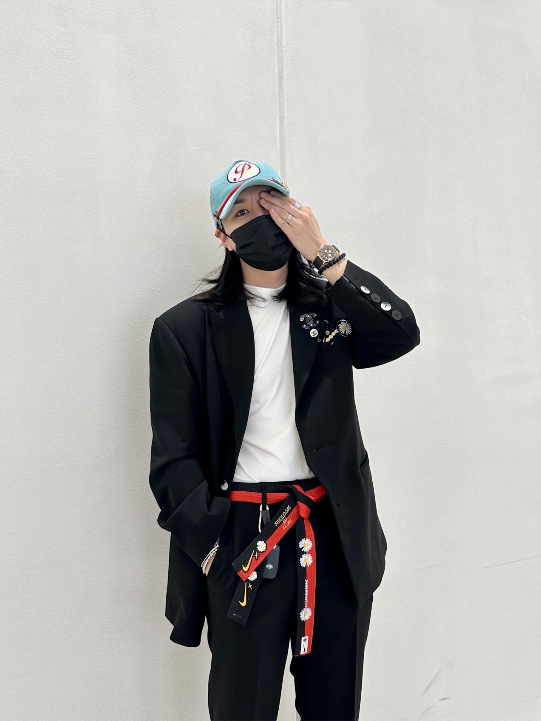 Nike x Peaceminusone Kwondo1 Black and White, Peaceminusone 5 Panel Ball Cap #2 Mint 착용 스타일 - 1