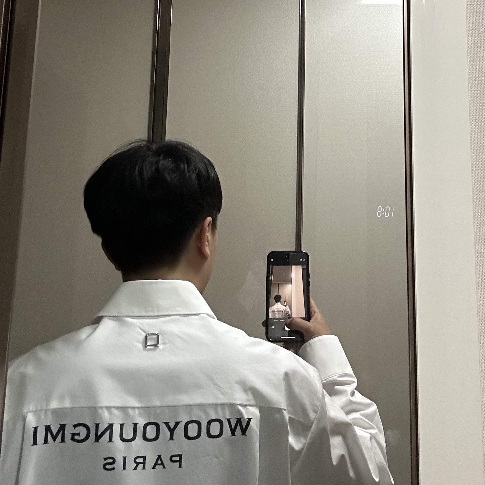 Wooyoungmi Cotton Back Logo Shirt White - 23SS 착용 스타일