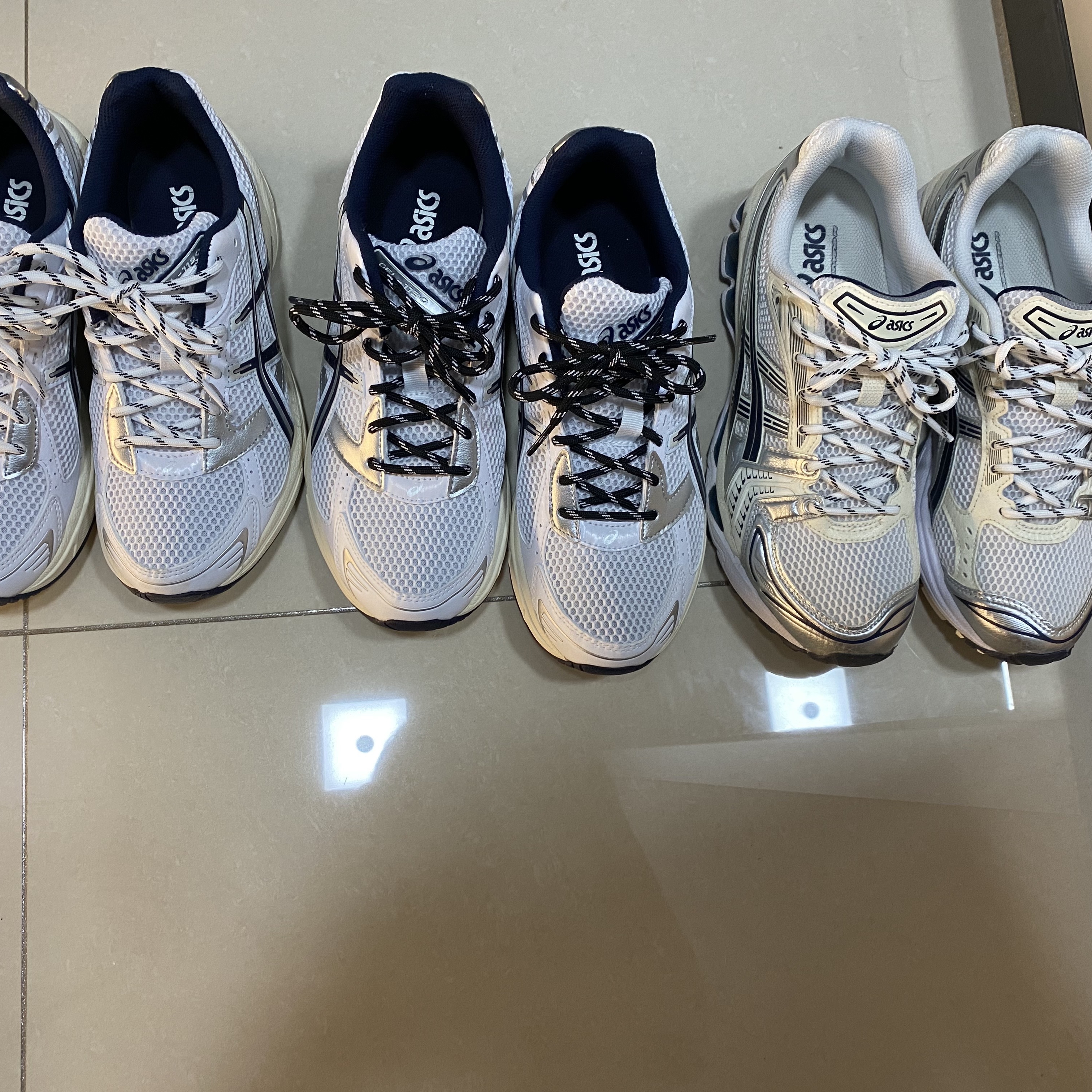 (W) Asics Gel-1130 White Midnight 착용 스타일 - 2