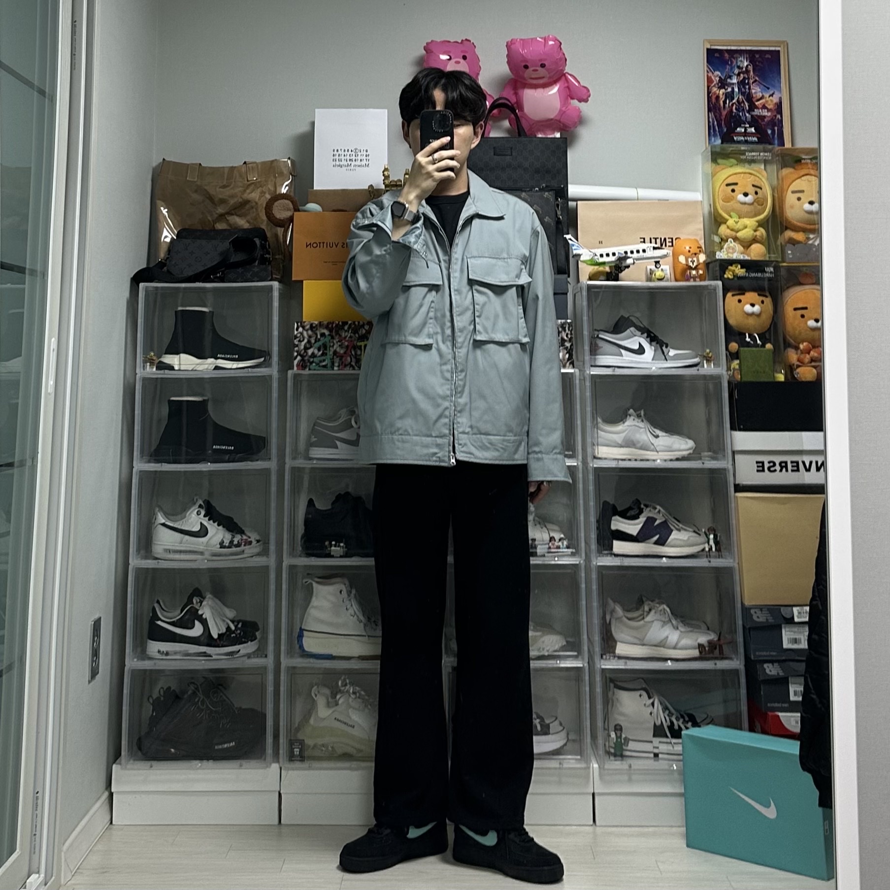 Nike x Tiffany & Co. Air Force 1 Low SP 1837, (W) Jordan 1 Low White Wolf Grey 착용 스타일 - 1