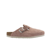 (W) Birkenstock Boston Soft Footbed Suede Leather Pink Clay - Narrow