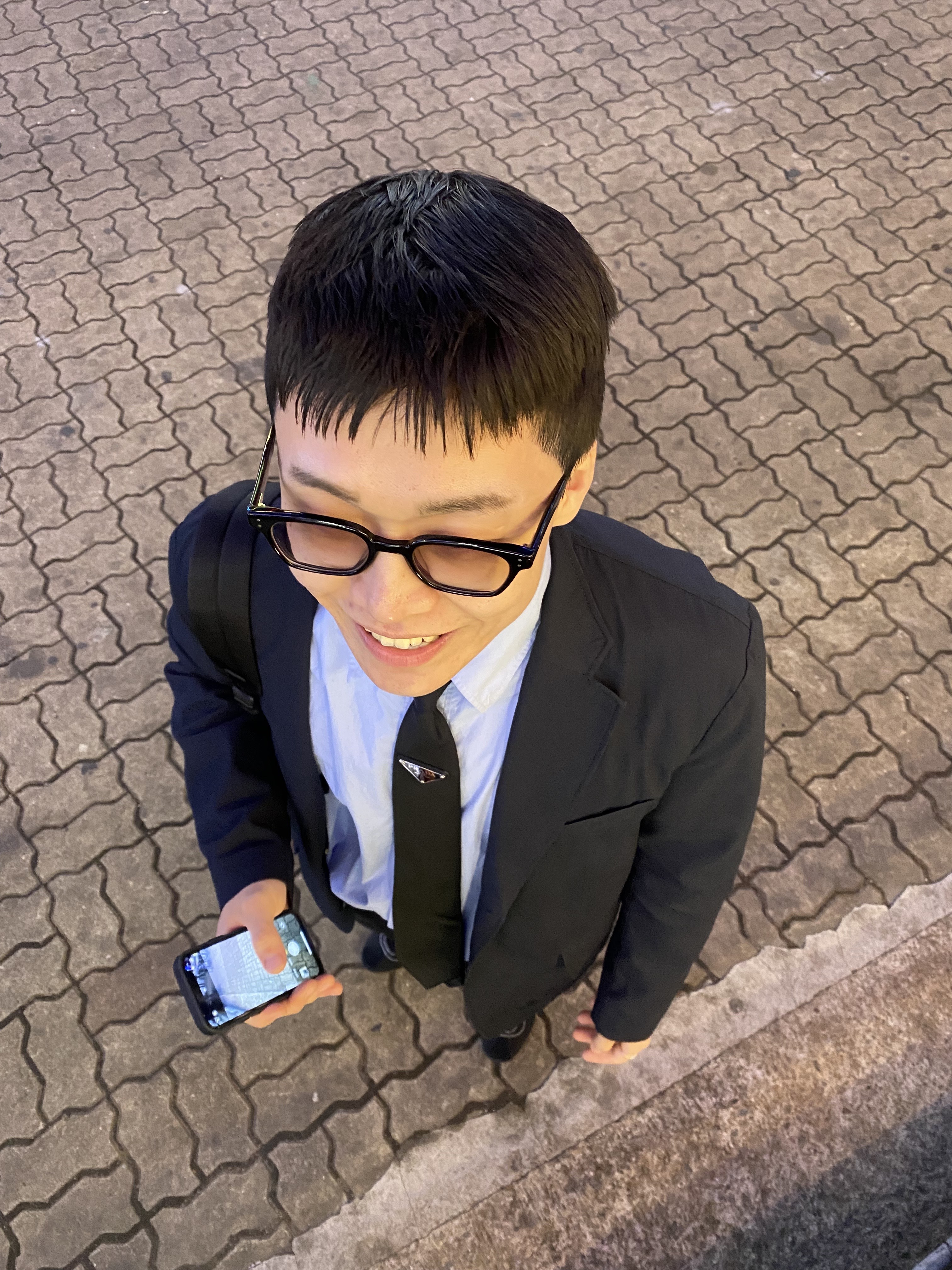 Prada Re-Nylon Gabardine Tie Black 착용 스타일 - 1