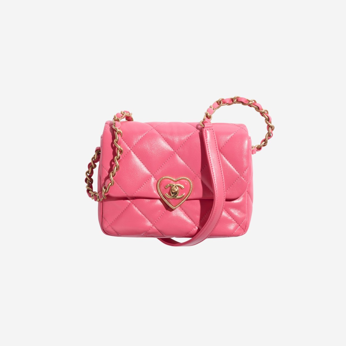 Chanel Mini Flap Bag Lambskin Plexi & Gold Pink 상세 이미지 1