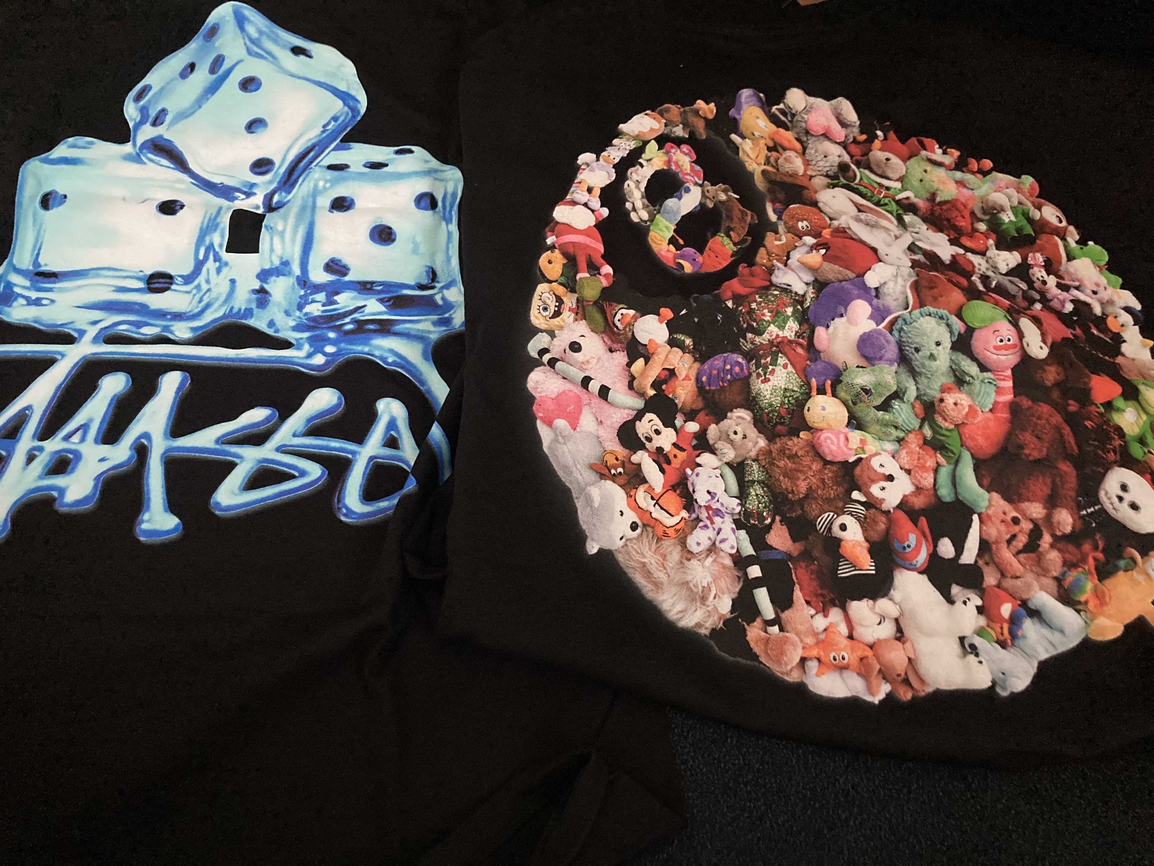 Stussy Plush T-Shirt Black, Stussy Melted T-Shirt Black 착용 스타일