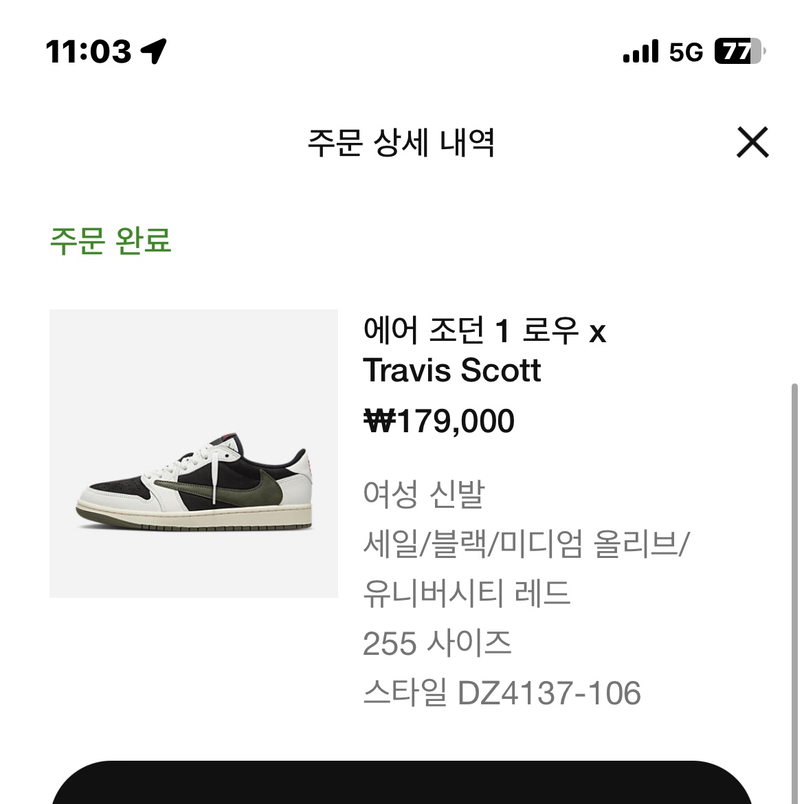 (W) Jordan 1 x Travis Scott Retro Low OG SP Medium Olive 착용 스타일