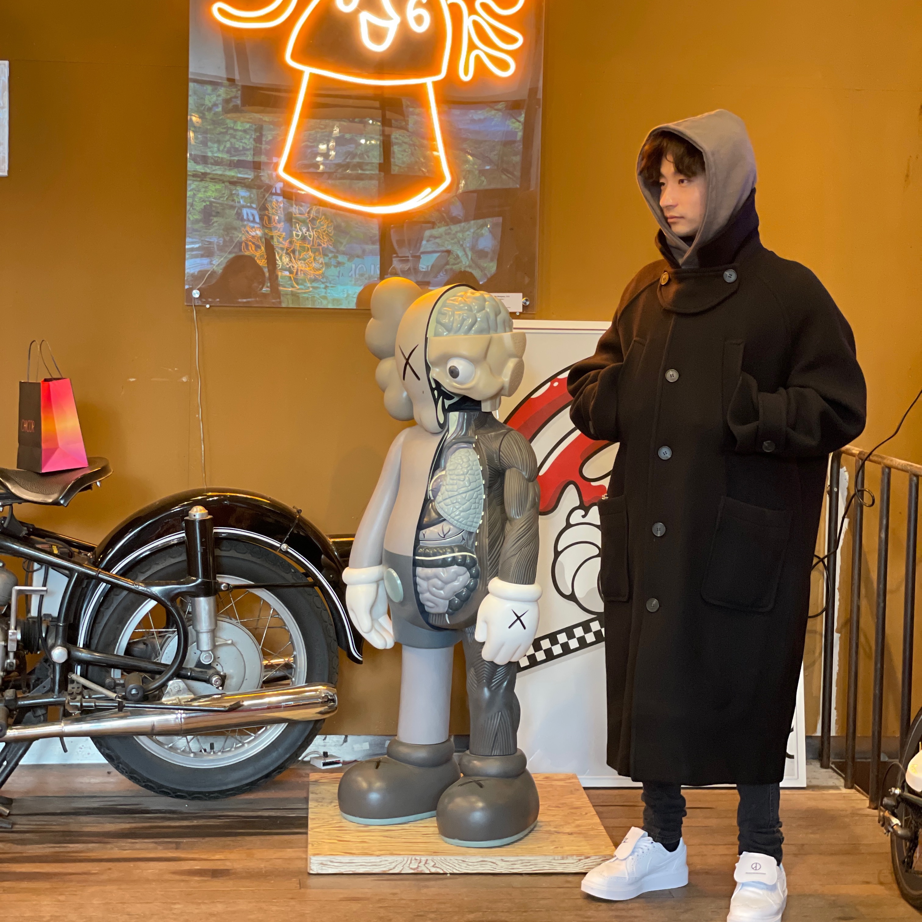 Nike x Peaceminusone Kwondo1 White, Undermycar Majanne Multi Button Oversized Wool Coat Black Oyster - 21FW 착용 스타일