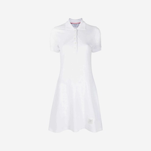 (W) 톰브라운 피케 립 거싯 테니스 드레스 화이트