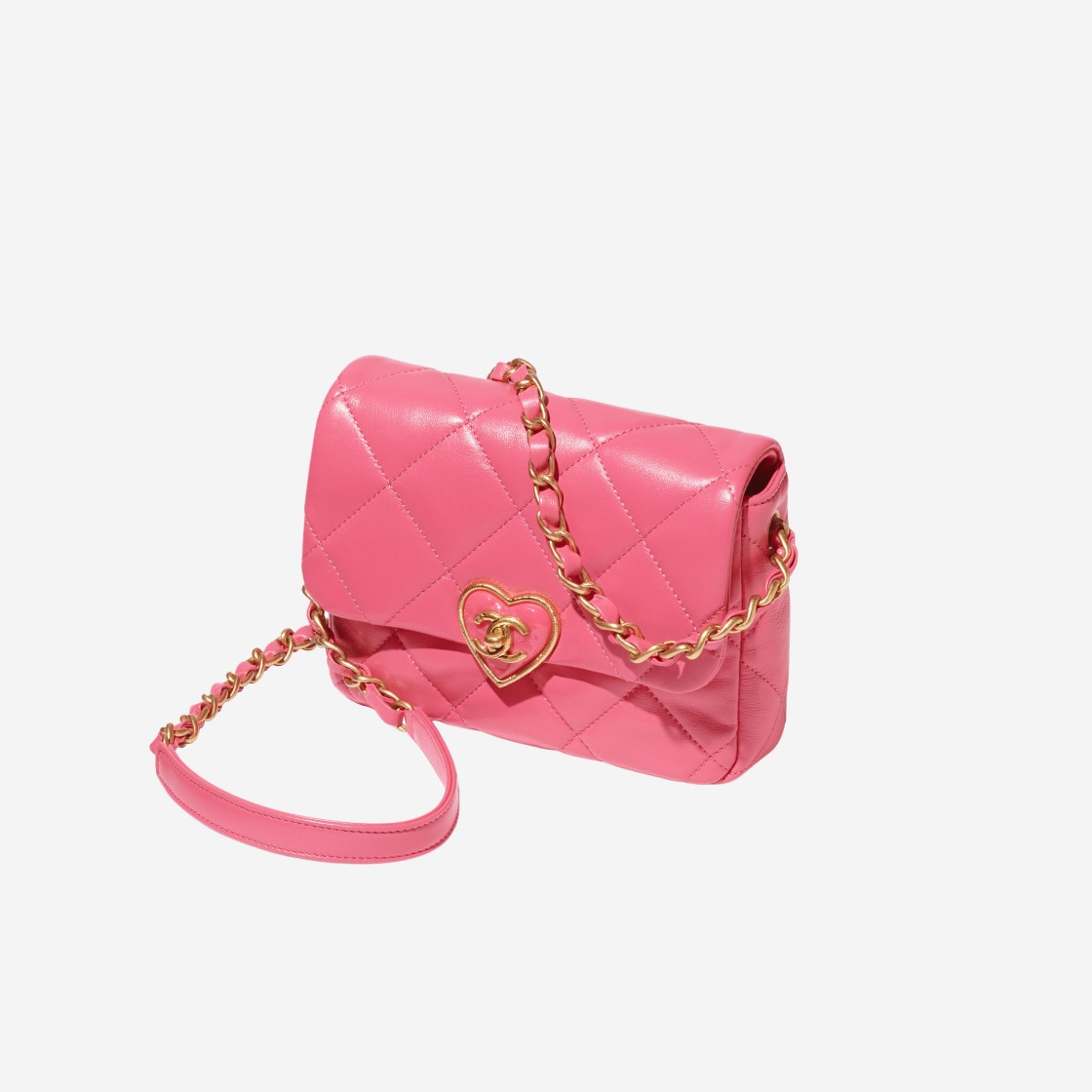 Chanel Mini Flap Bag Lambskin Plexi & Gold Pink 상세 이미지 2