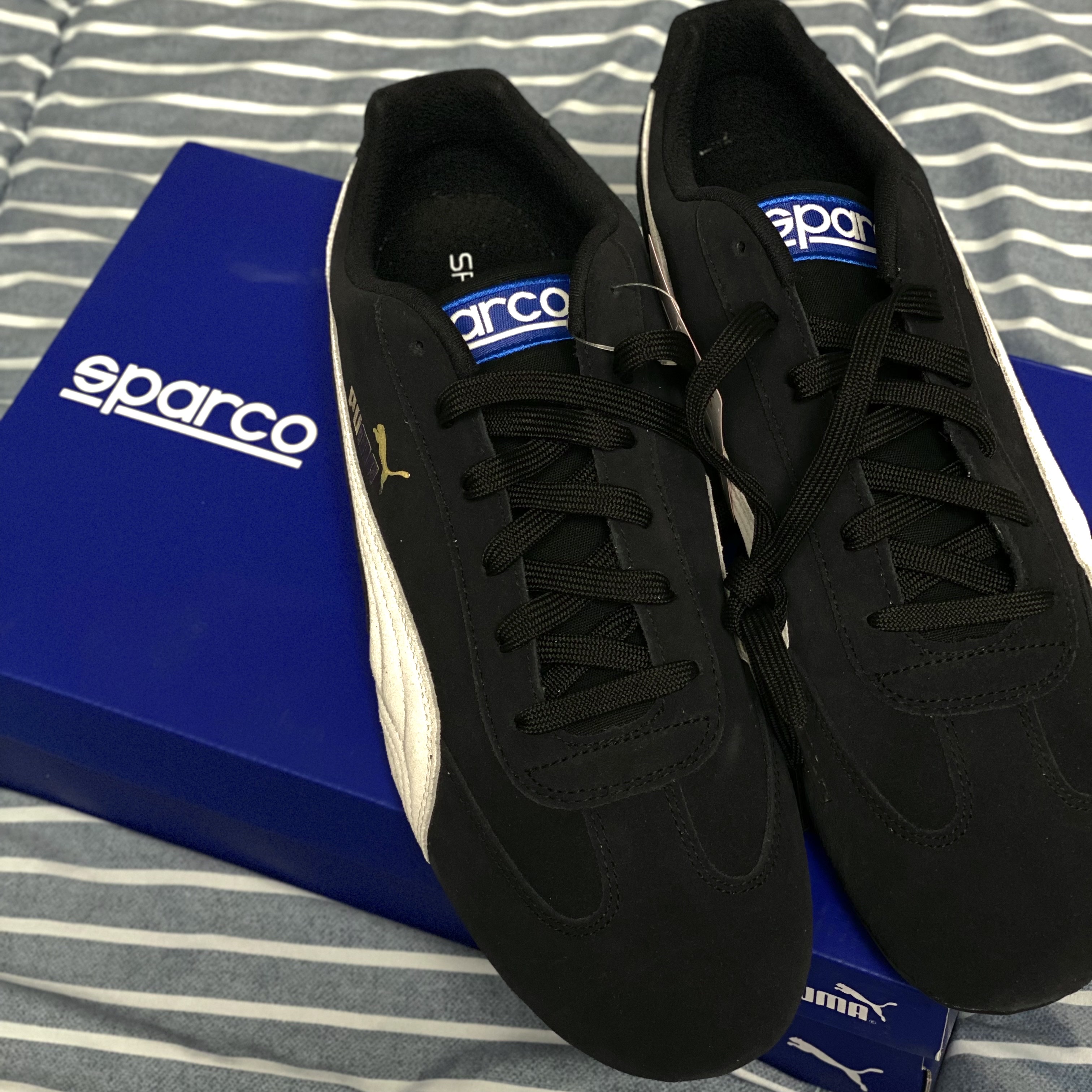 Puma Speedcat LS Black White 착용 스타일 - 2