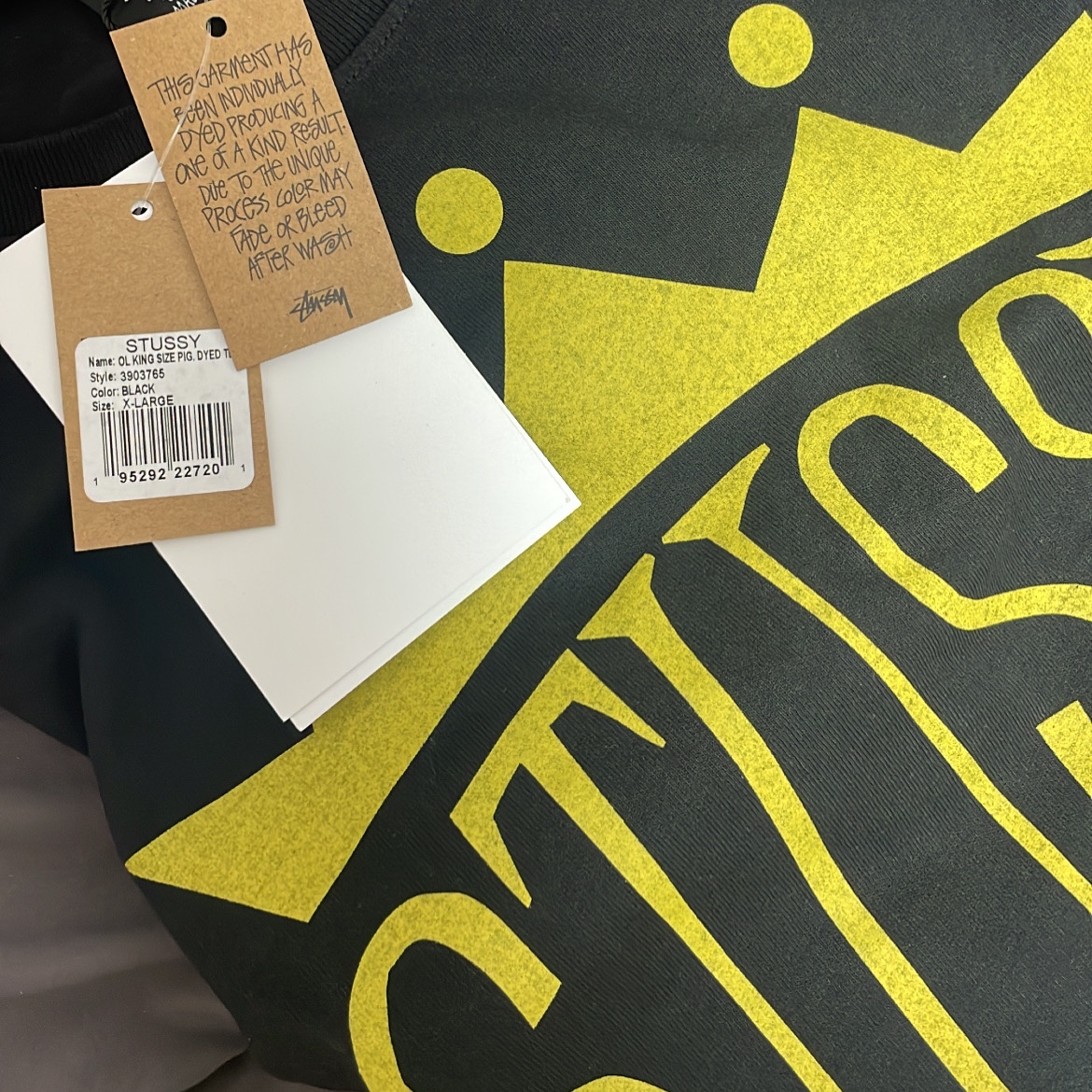 Stussy x Our Legacy King Size Pigment Dyed T-Shirt Black 착용 스타일
