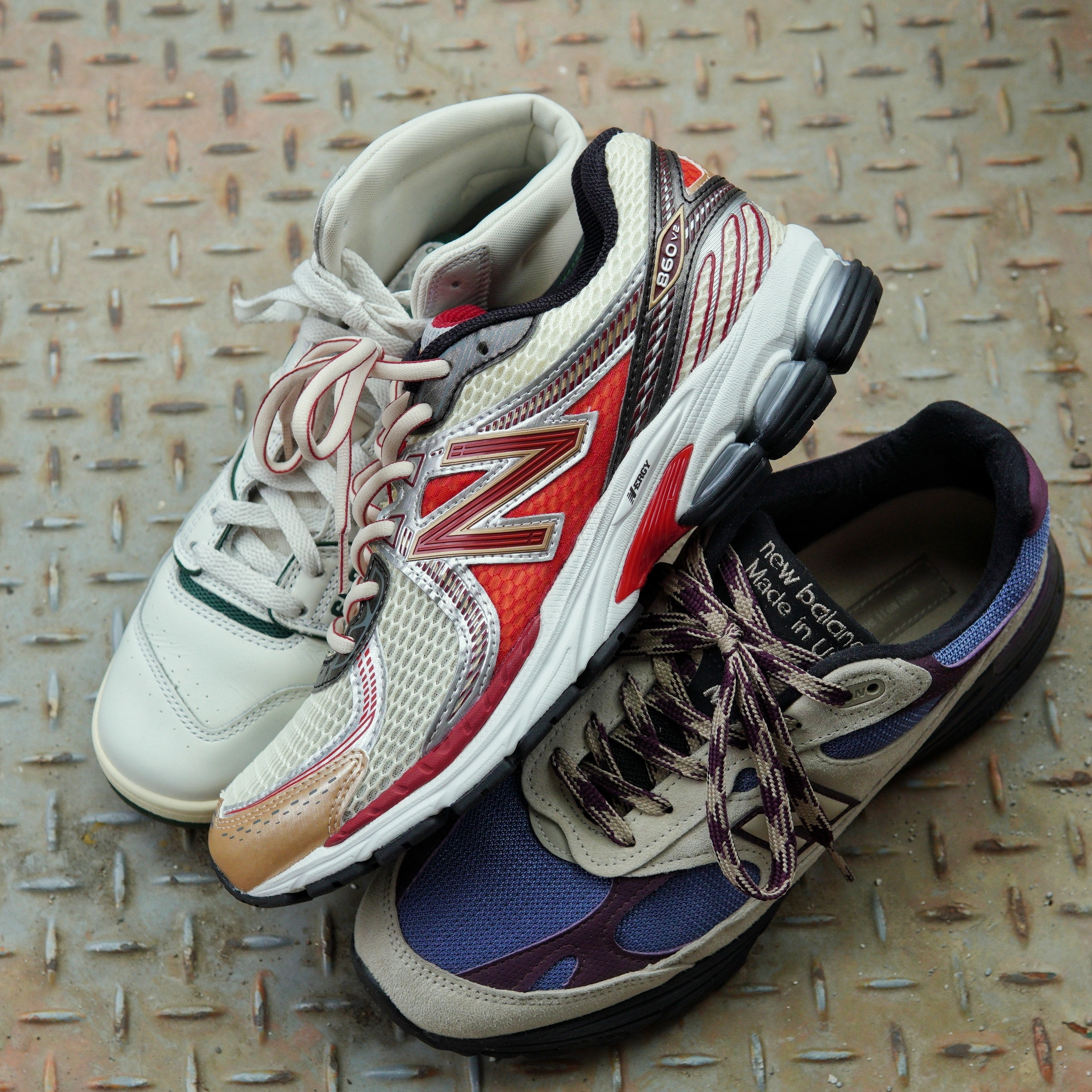 New Balance x Aime Leon Dore 650R White Green, New Balance x Aime Leon Dore 860v2 Red 착용 스타일 - 2