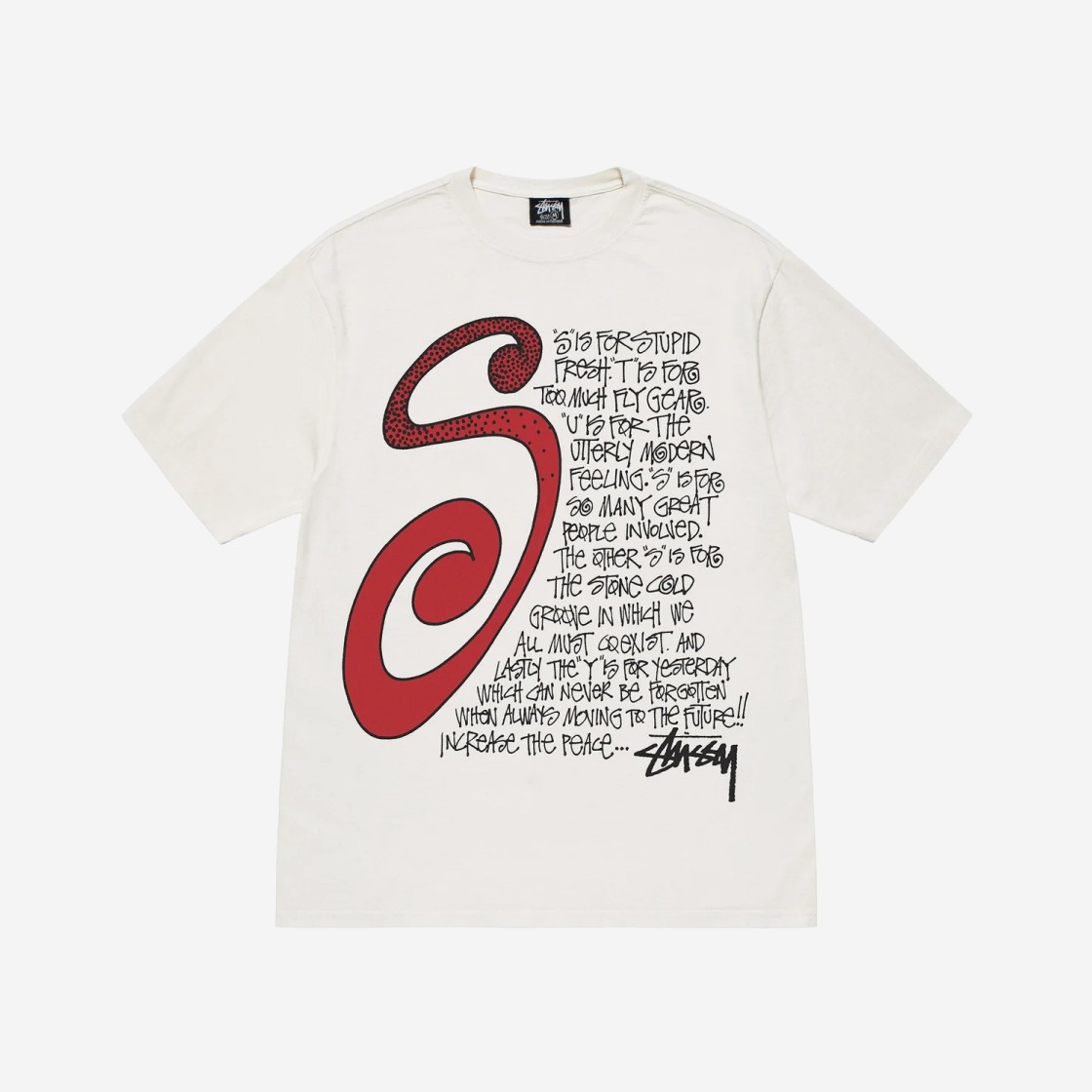 Stussy S Talk Pigment Dyed T-Shirt Natural 상세 이미지 1