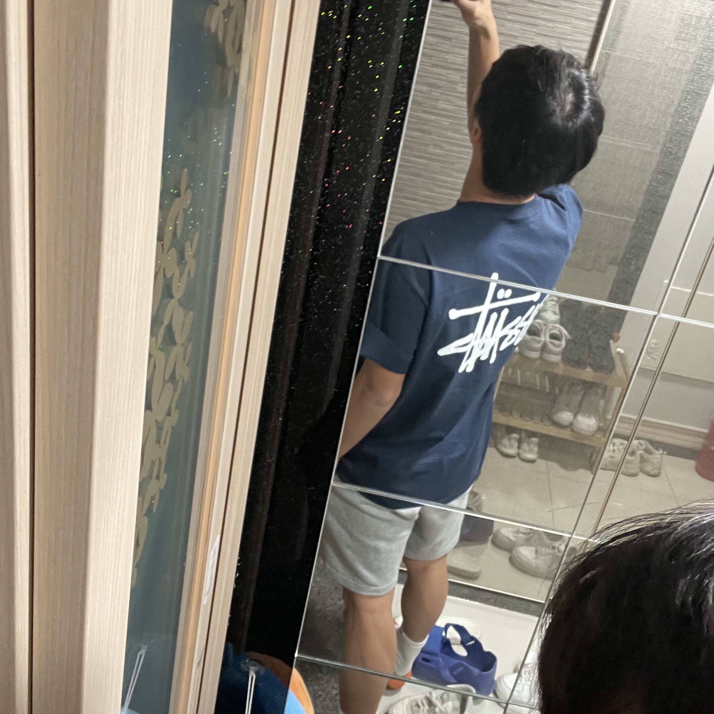 Stussy Basic Stussy T-Shirt Navy 2023 착용 스타일