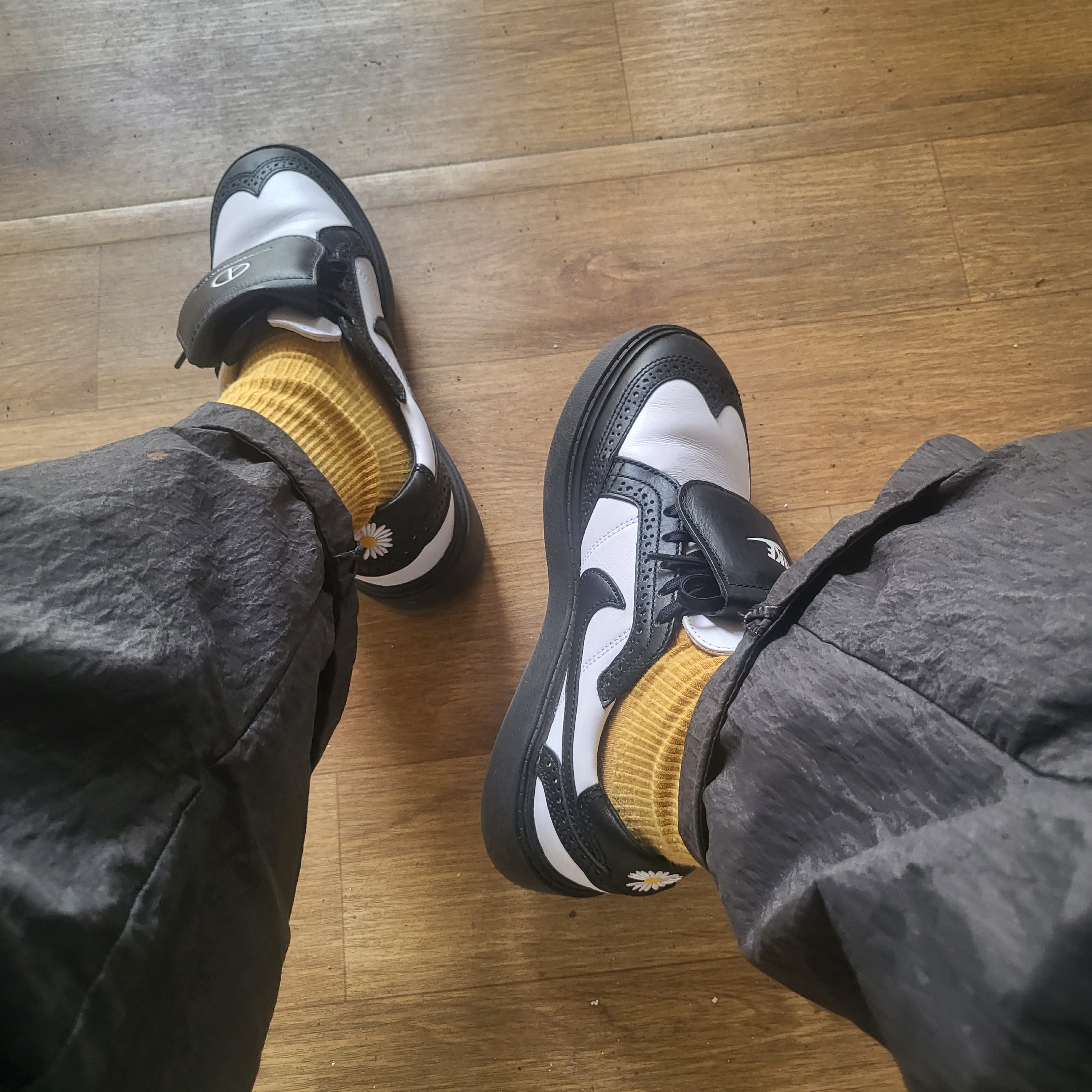 Nike x Peaceminusone Kwondo1 Black and White 착용 스타일