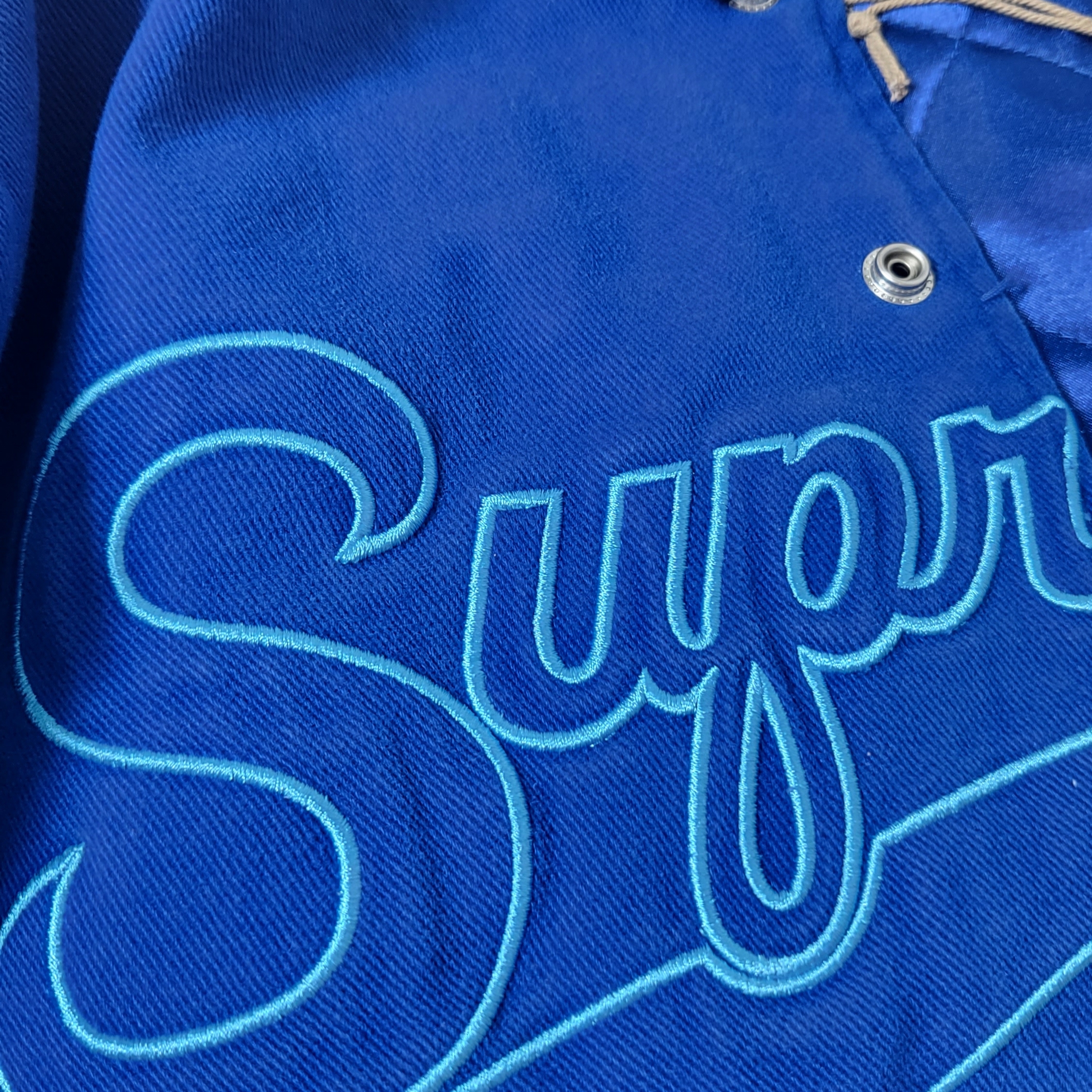 Supreme Mitchell & Ness Doughboy Twill Varsity Jacket Blue - 22FW 착용 스타일 - 2
