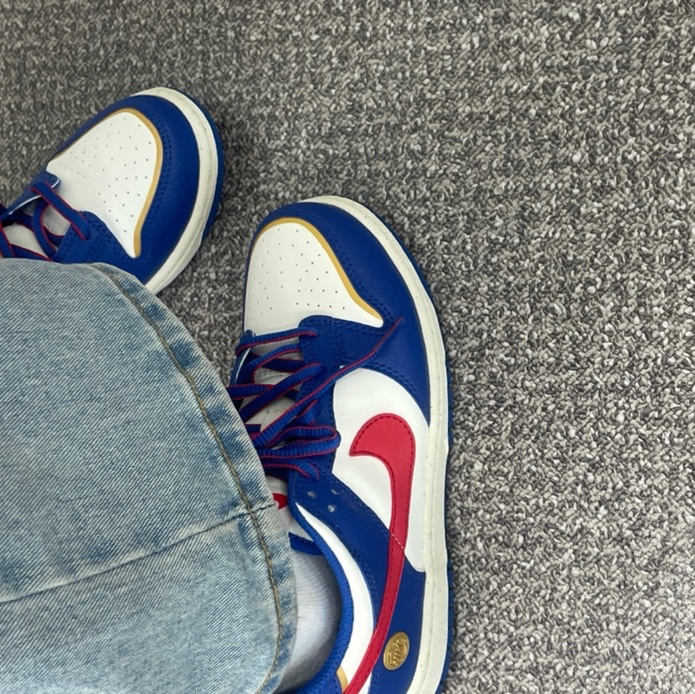 (PS) Nike Dunk Low Game Royal University Red 착용 스타일 - 3