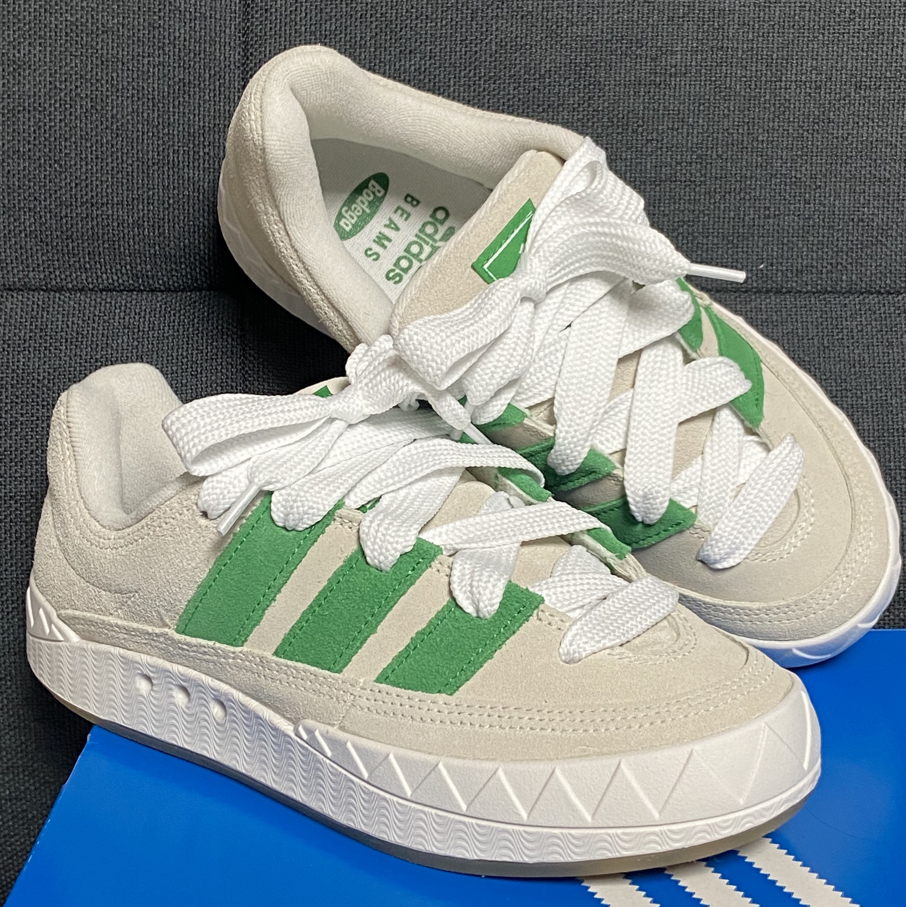 Adidas x Bodega x Beams Adimatic Off White Green 착용 스타일