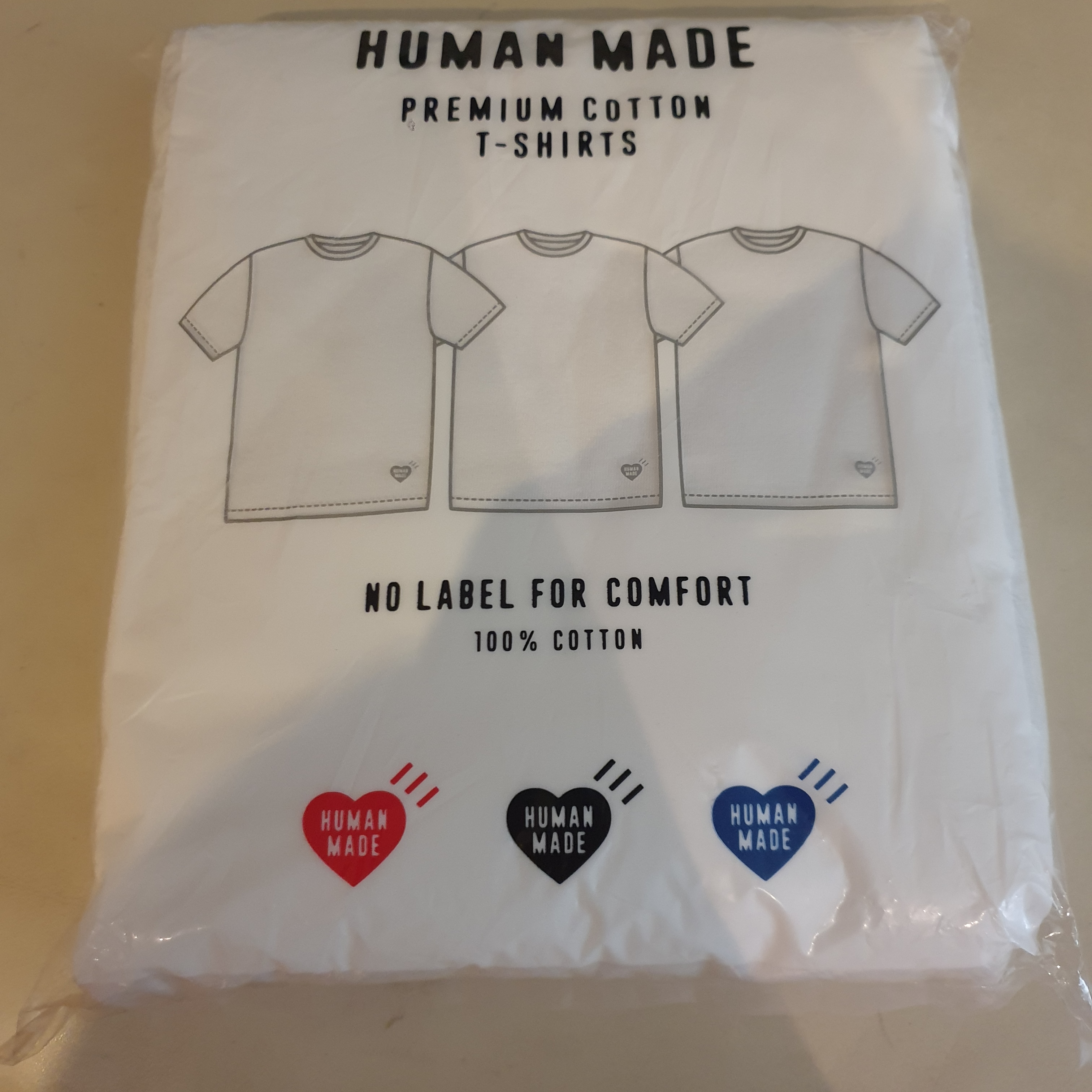Human Made T-Shirts White (3 Pack) 착용 스타일 - 1