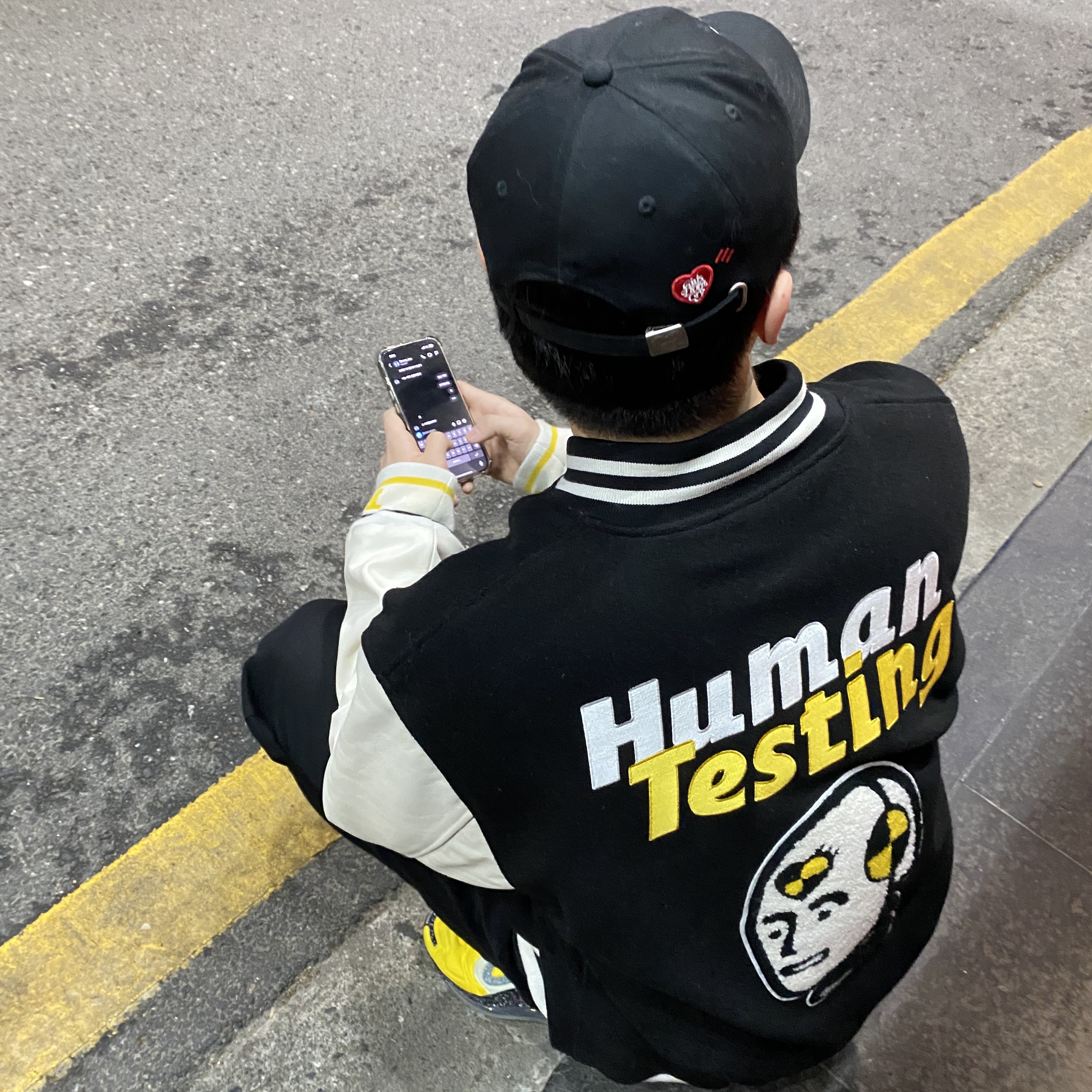 Human Made x A$AP Rocky Human Testing Varsity Jacket Black, Nike x Undercover Air Max 720 Bright Citron 착용 스타일 - 2
