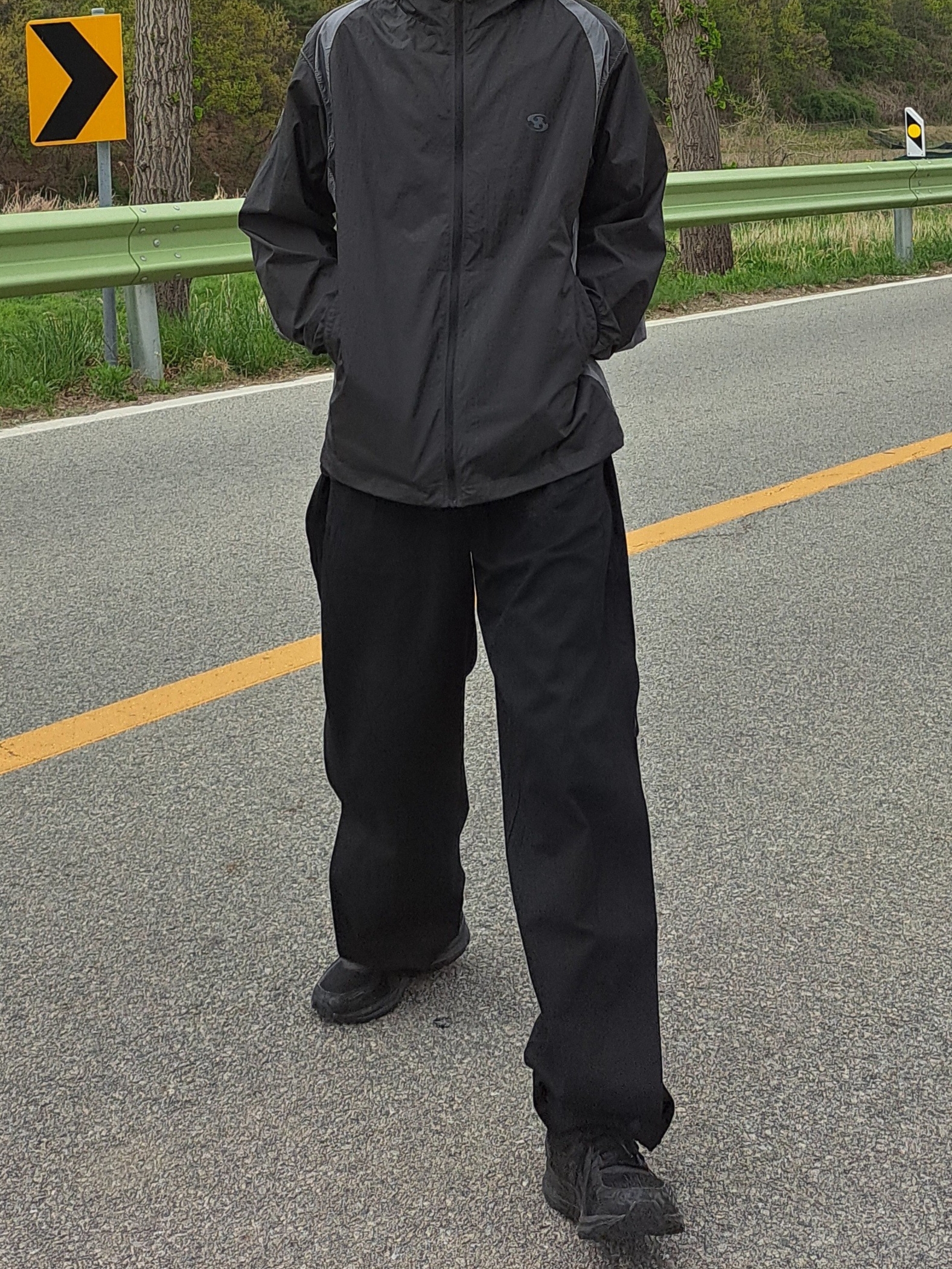 Sansan Gear Paneled Jacket Black - 23SS 착용 스타일