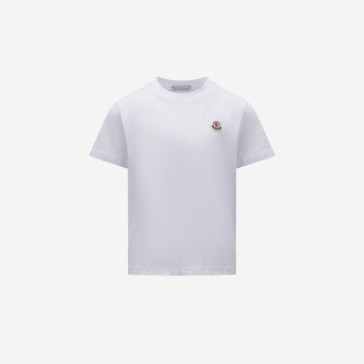 (키즈) 몽클레르 로고 티셔츠 옵티컬 화이트 - 23SS