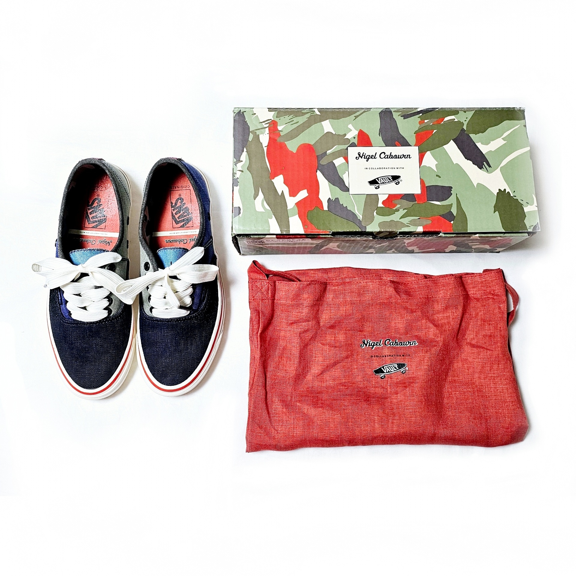 Vans Vault x Nigel Cabourn OG Authentic LX Crazy Navy Mix 착용 스타일 - 5