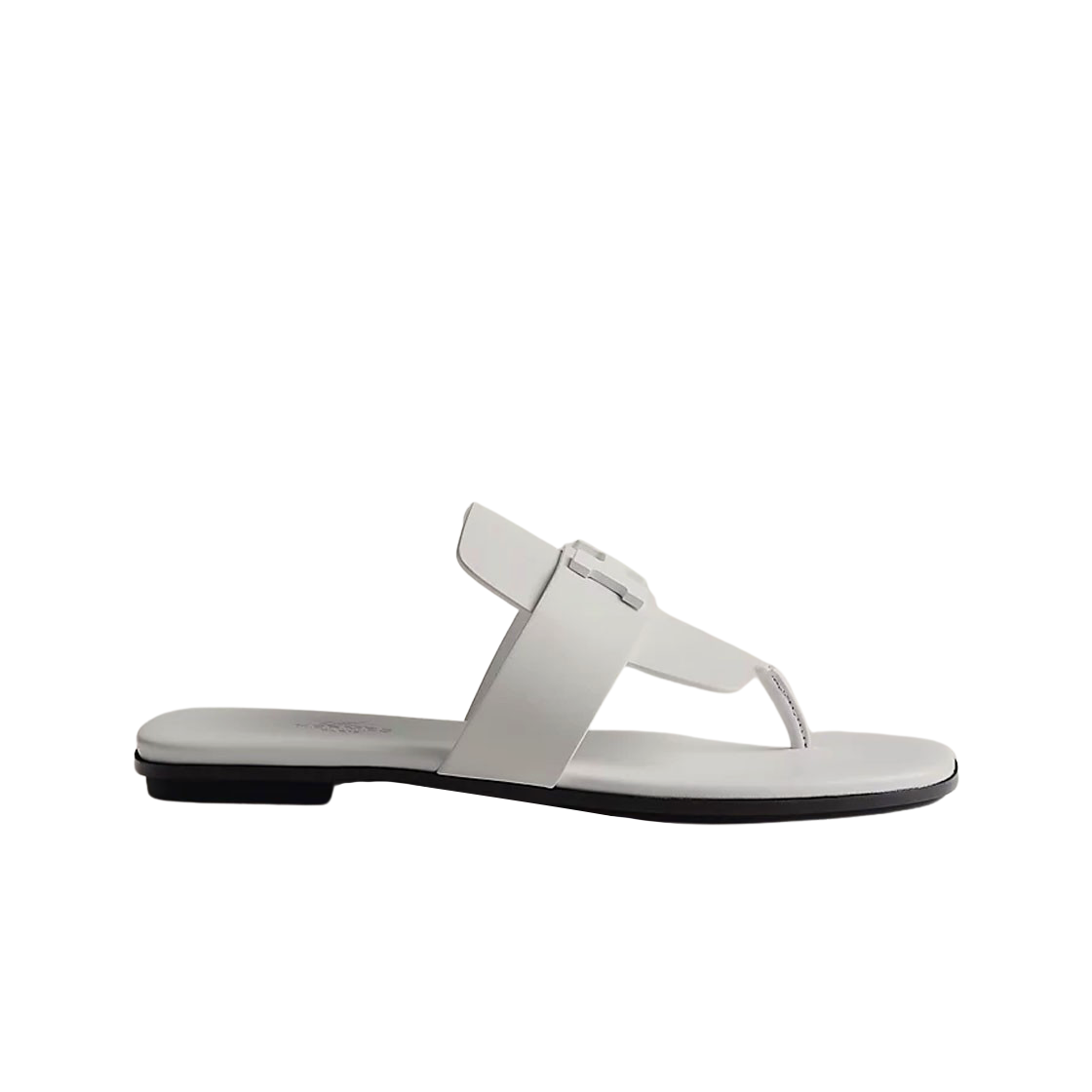 (W) 에르메스 갤러리 샌들 카프스킨 & 매트 화이트 메탈 하드웨어 블랑((W) Hermes Galerie Sandal Calfskin & Matte White Metal Blanc) - 1