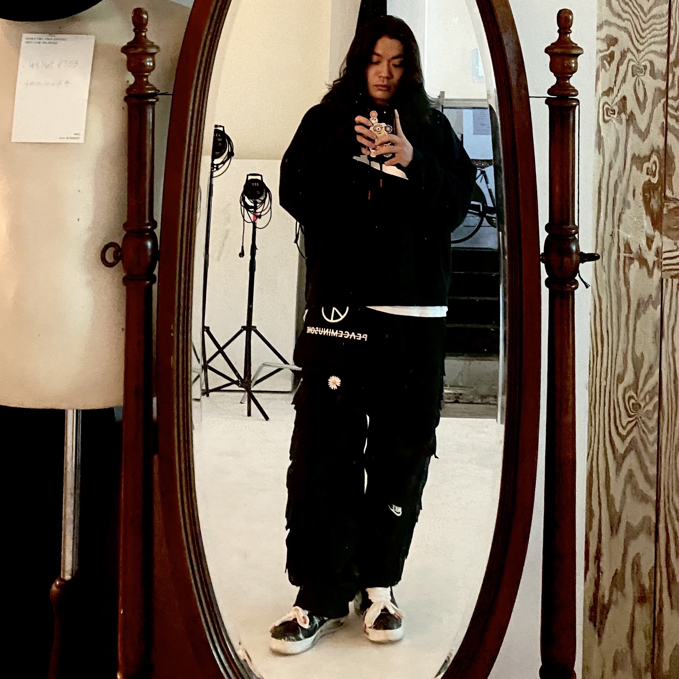 Nike x Peaceminusone Wide Pants Black (DR0096-010) 착용 스타일