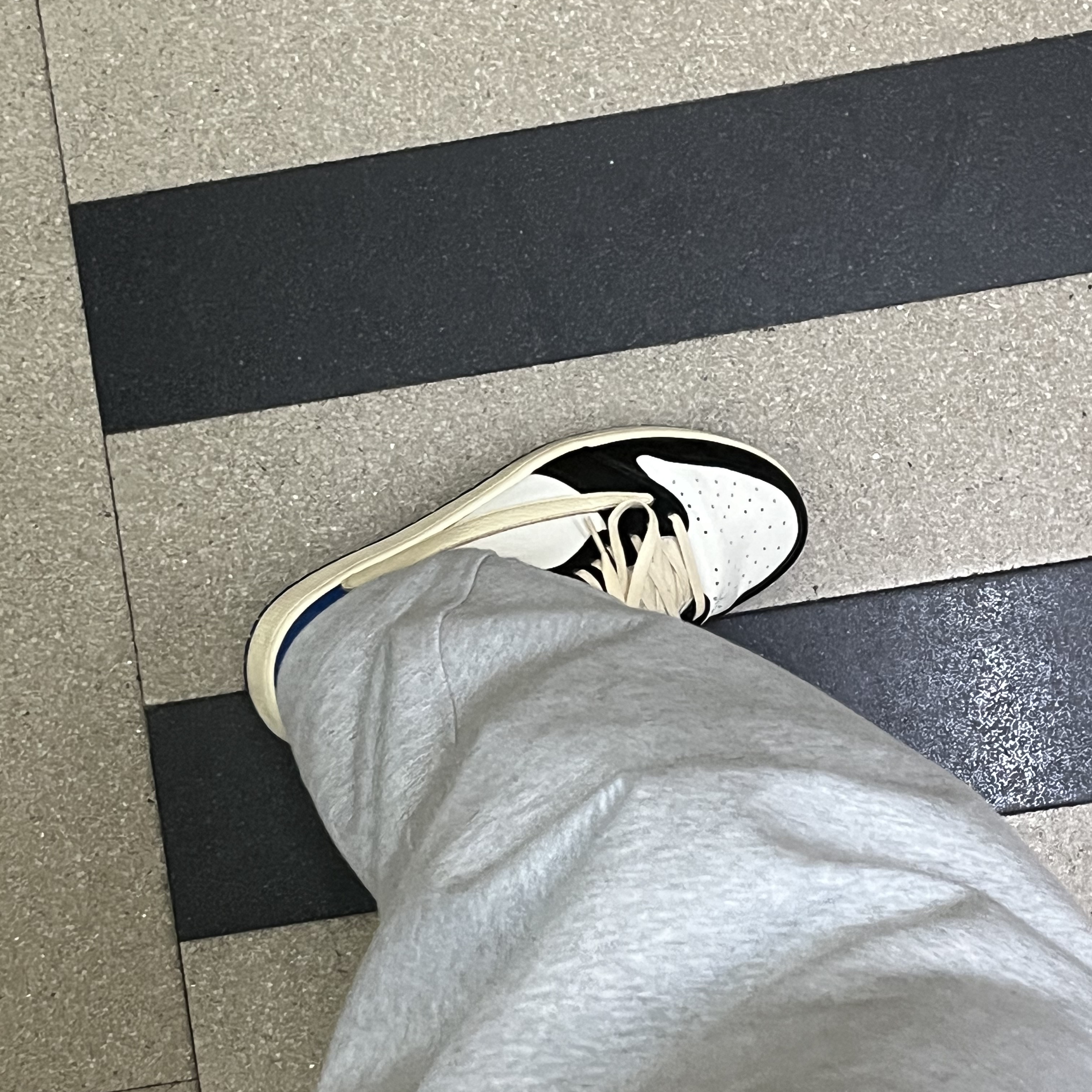 Jordan 1 x Travis Scott x Fragment Retro Low OG SP Military Blue, Zara x Ader Error Jogger Pants Grey 착용 스타일