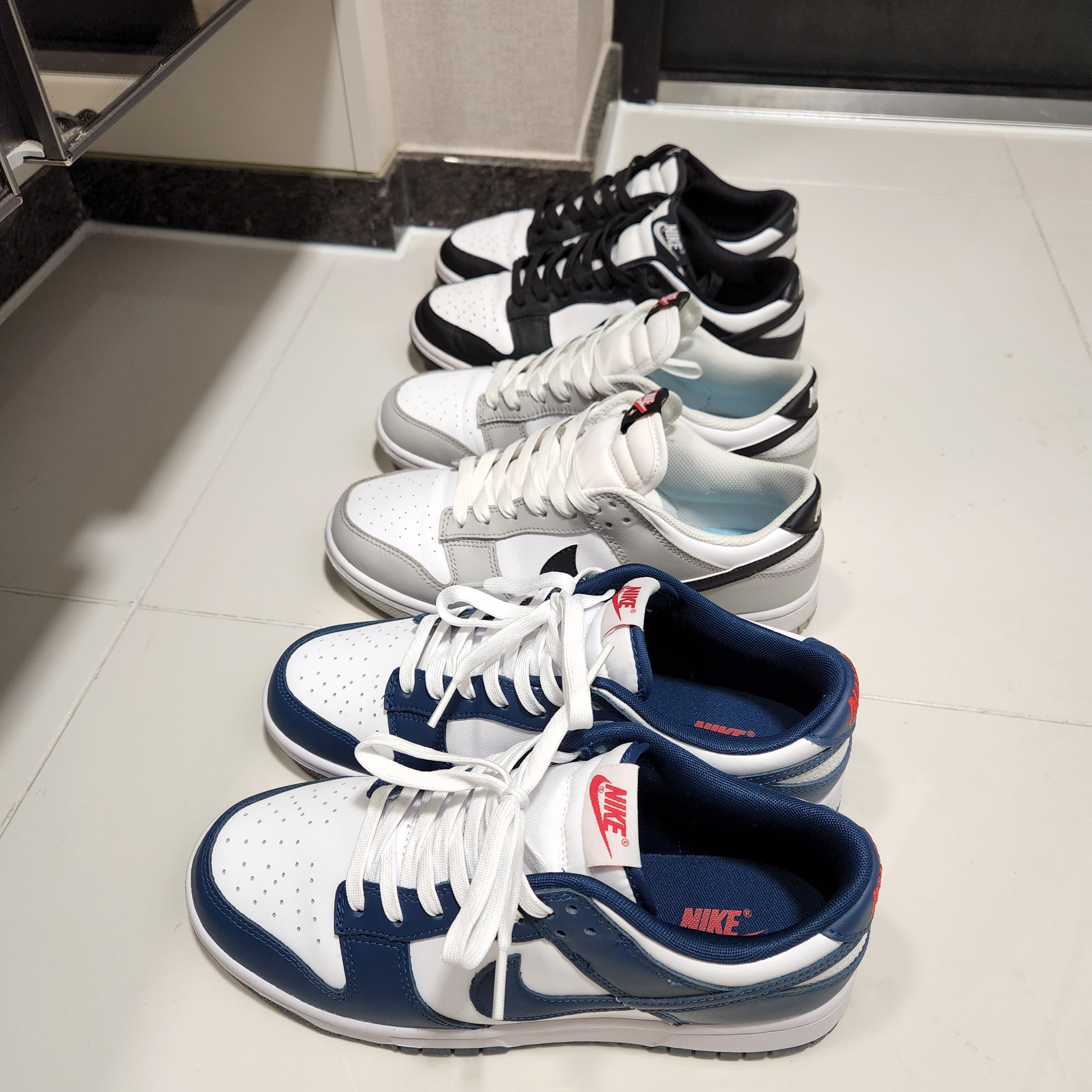 Nike Dunk Low Retro Valerian Blue, Nike Dunk Low Retro SE Jackpot Grey Fog 착용 스타일