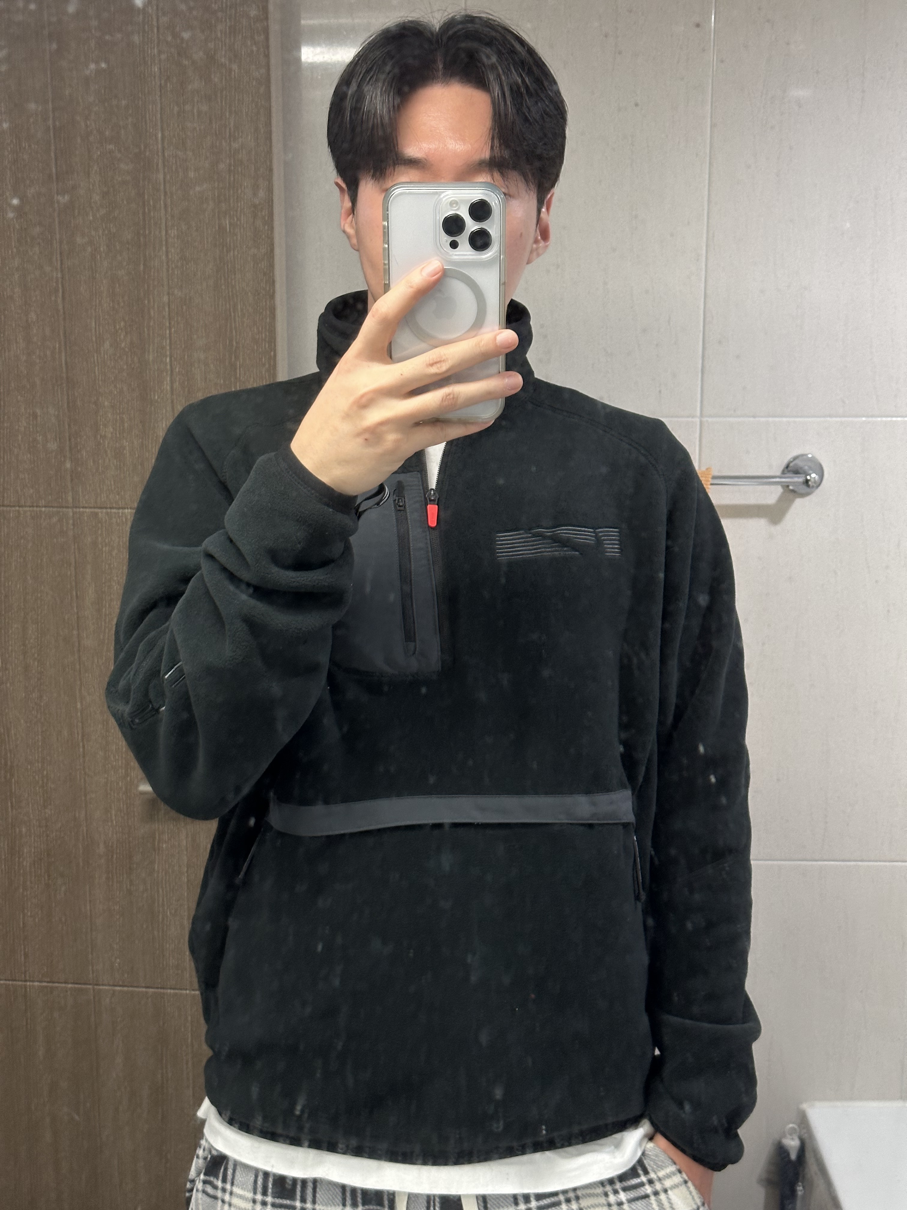 Nike x Travis Scott NRG BH Quarter Zip Black Anthracite - Asia 착용 스타일
