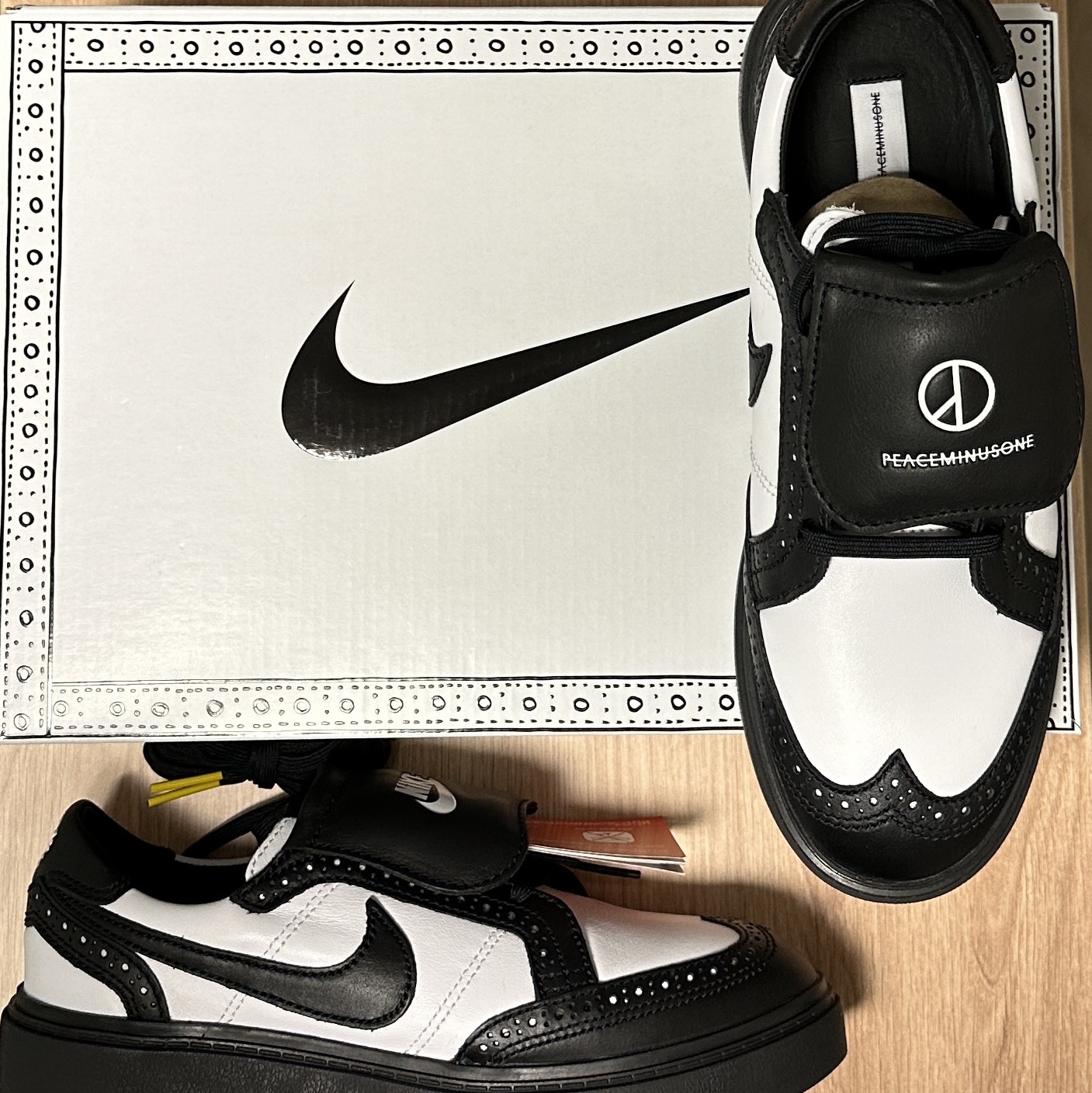 Nike x Peaceminusone Kwondo1 Black and White 착용 스타일