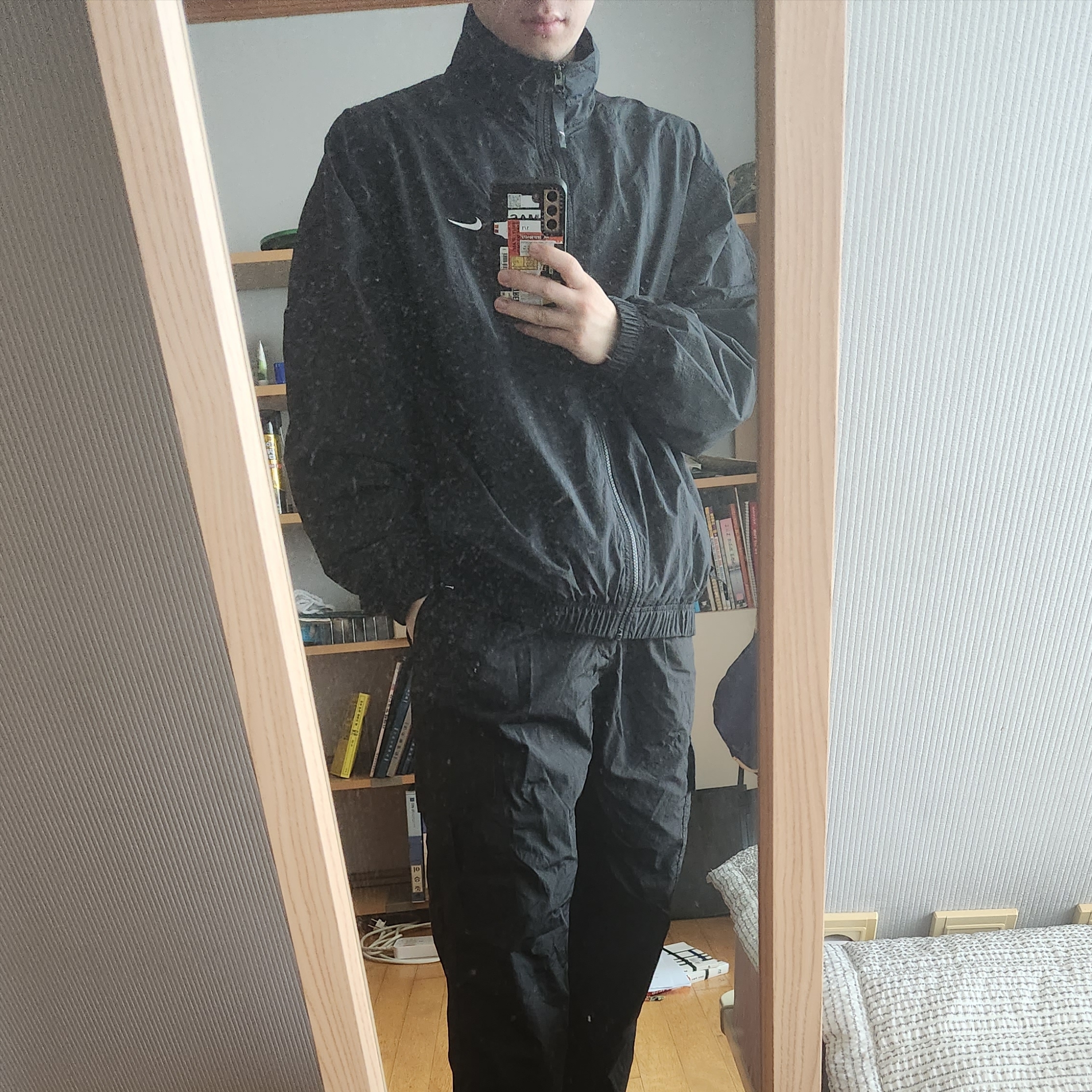 Nike NRG Solo Swoosh Woven Track Jacket Black - US/EU 착용 스타일