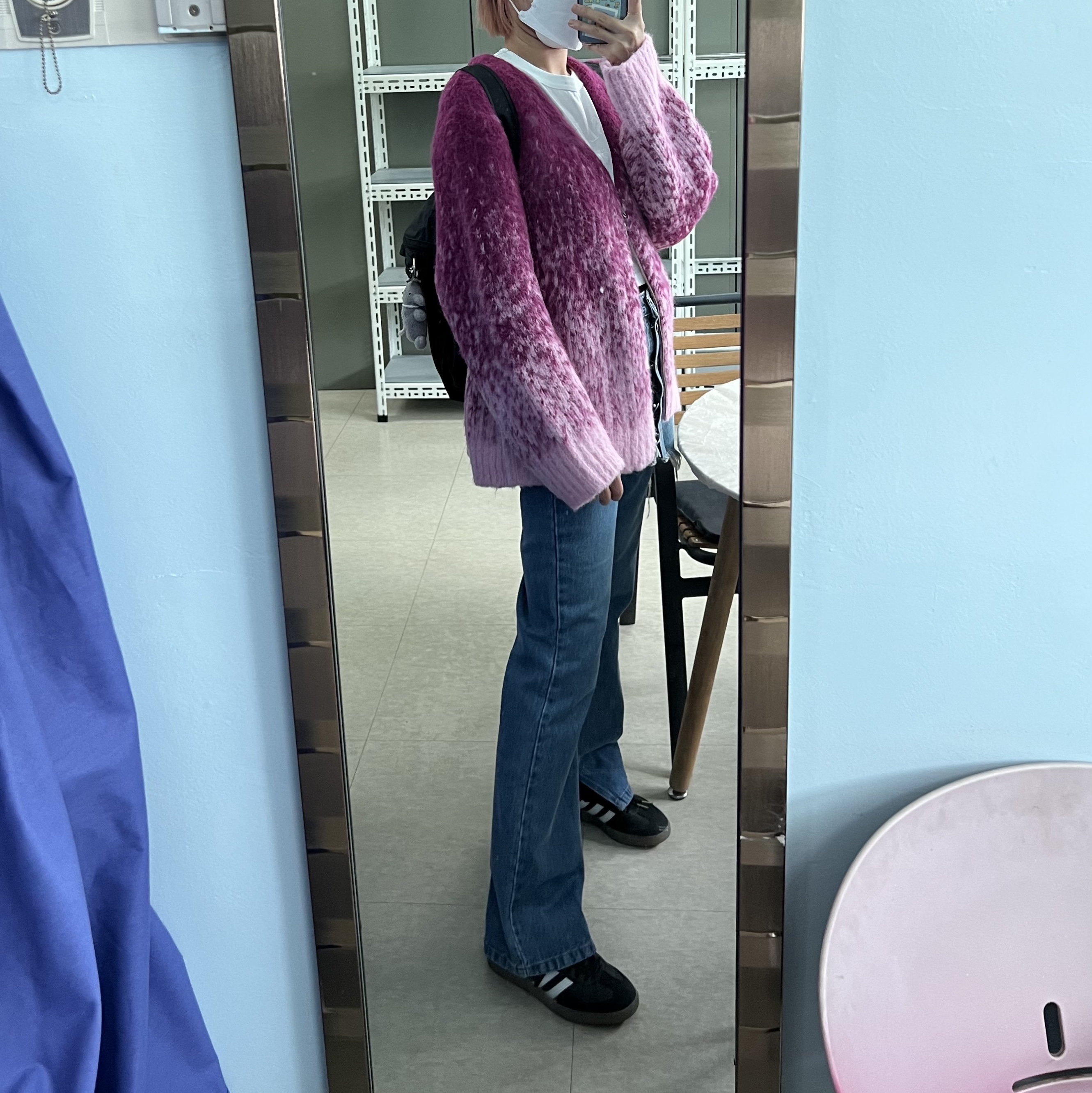 아디다스 벨로삼바 비건 사이클링 코어 블랙 착용 스타일