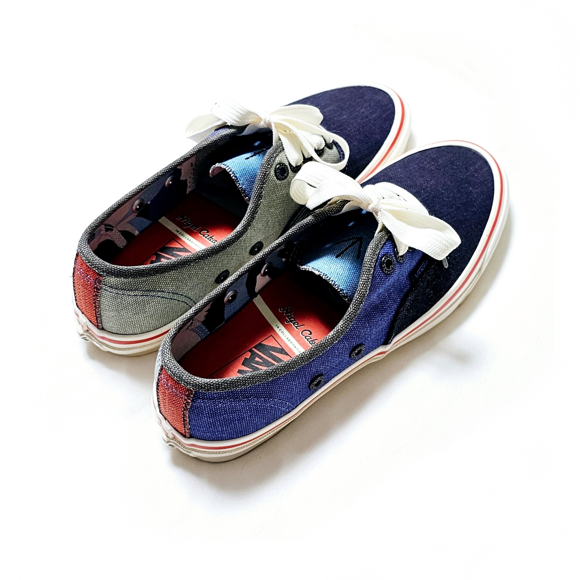Vans Vault x Nigel Cabourn OG Authentic LX Crazy Navy Mix 착용 스타일 - 3