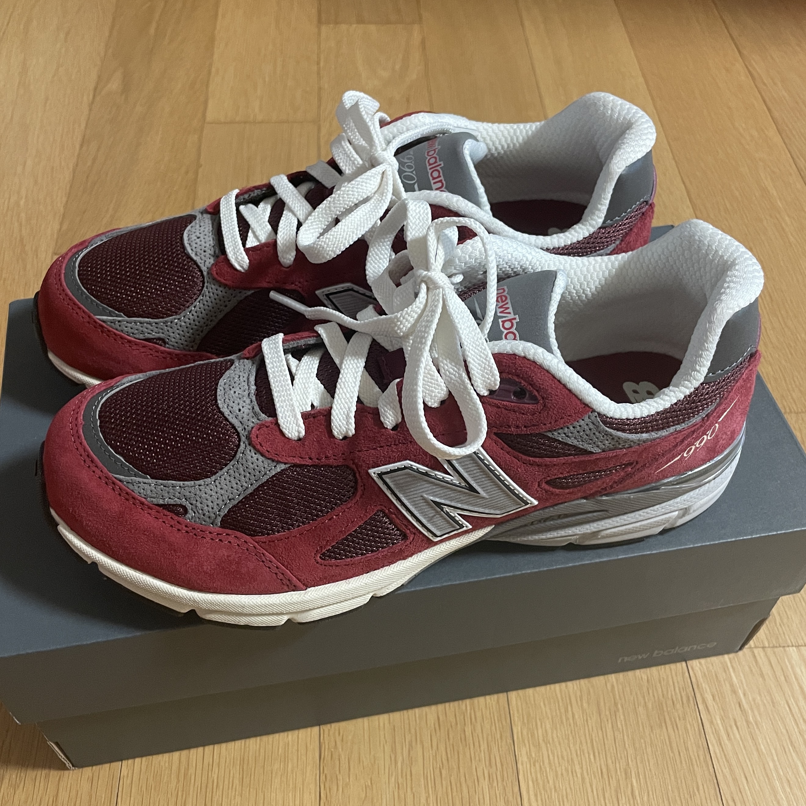 (GS) 뉴발란스 990v3 메이드 인 USA 스칼렛 마블헤드 착용 스타일 - 1