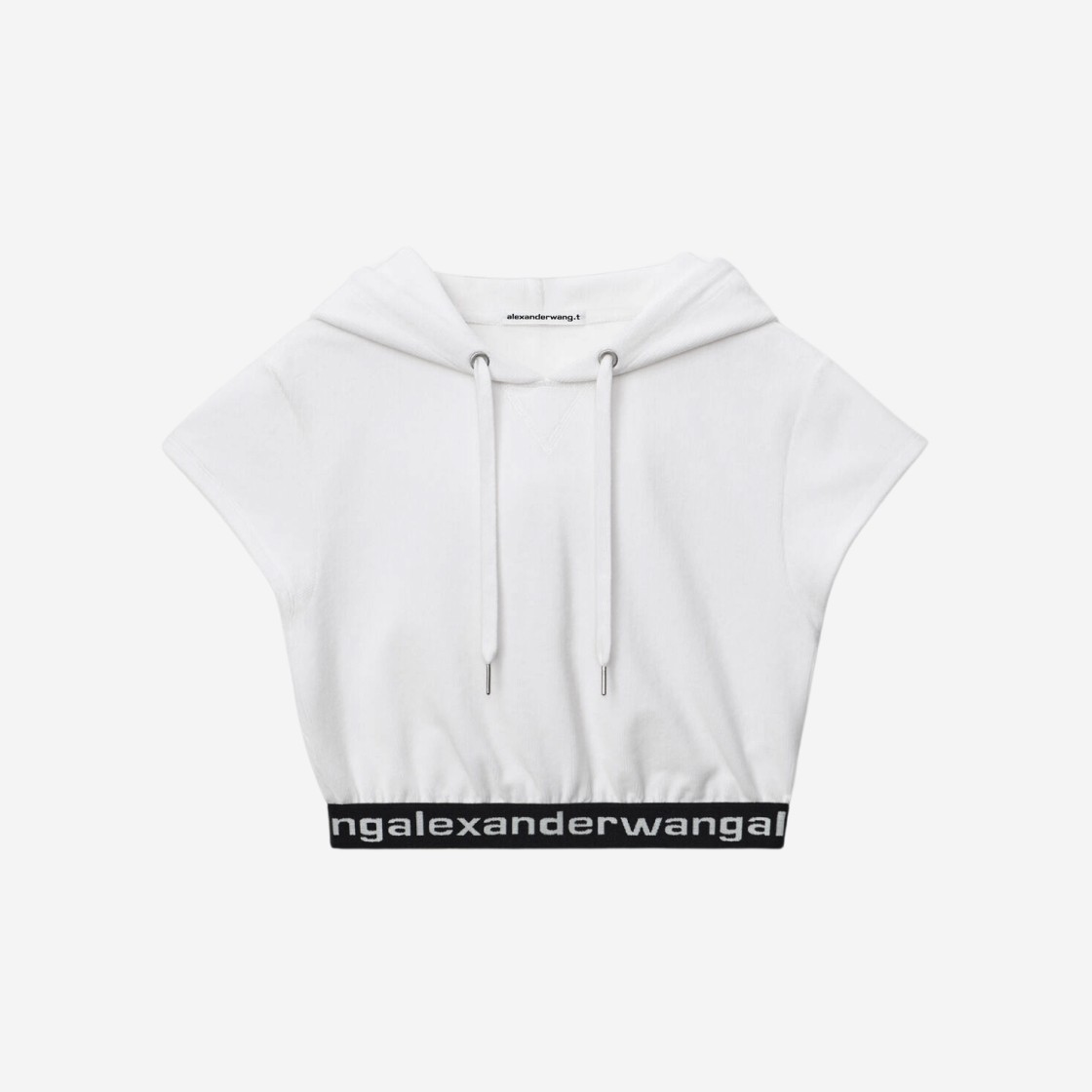 (W) Alexander Wang Cap Sleeve Hoodie in Stretch Corduroy White 상세 이미지 1