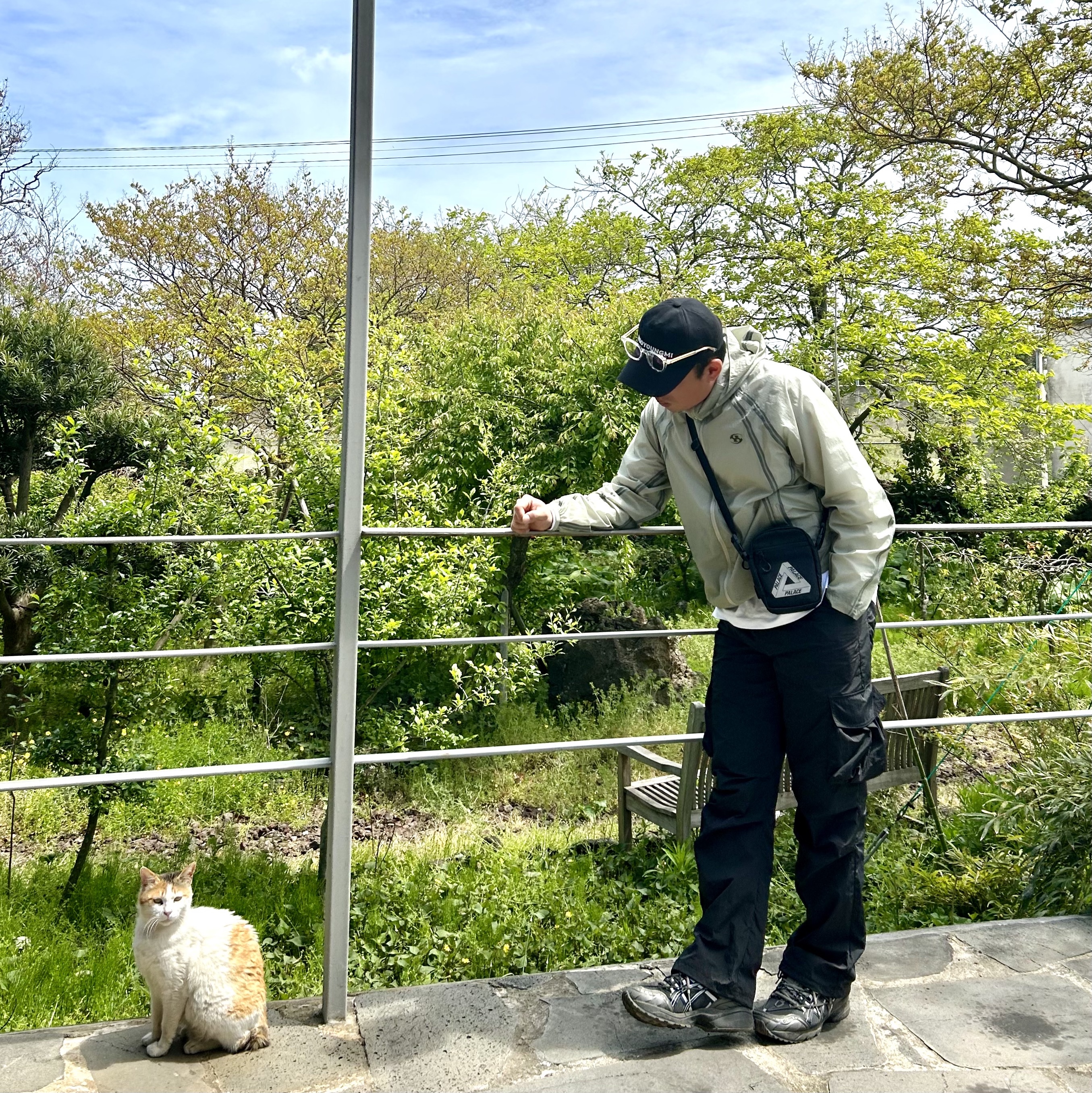 Wooyoungmi Embroidered Ball Cap Black - 23SS, Sansan Gear Seam Sealing Jacket Jade - 22FW 착용 스타일